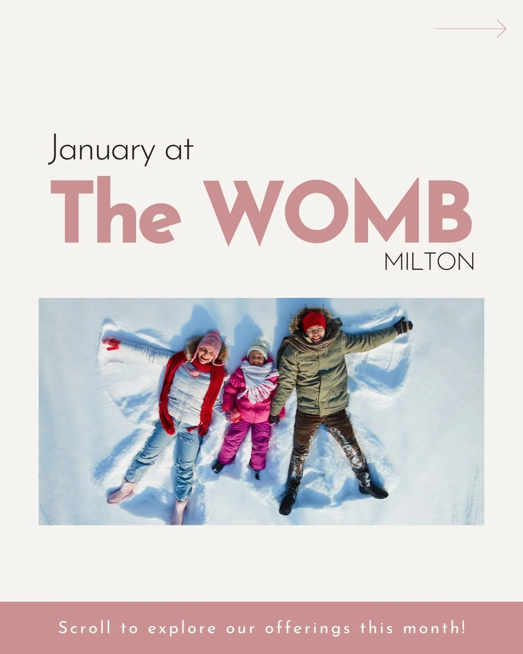 January at The WOMB Milton ❄️
New year, same you, and that&rsquo;s more than enough.

This season isn&rsquo;t about overhauls or resolutions. It&rsquo;s about returning to yourself, recharging, and finding rhythms that feel supportive and real.

We&r