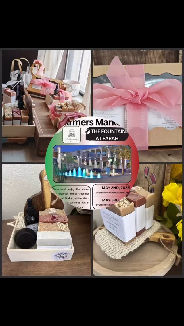 NOS VEMOS ESTE FIN DE SEMANA EN @EL_MERCADITO_915! ✨
📍 Ubicación VIP: Frente a @CrazyCrab (The Fountain at Farah).
🗓️ Viernes 2 y Sábado 3 | ⏰ 6 PM - 10 PM
🛍️ Llévate antes que nadie:
✅ nuestras Cajas Día de la Mad