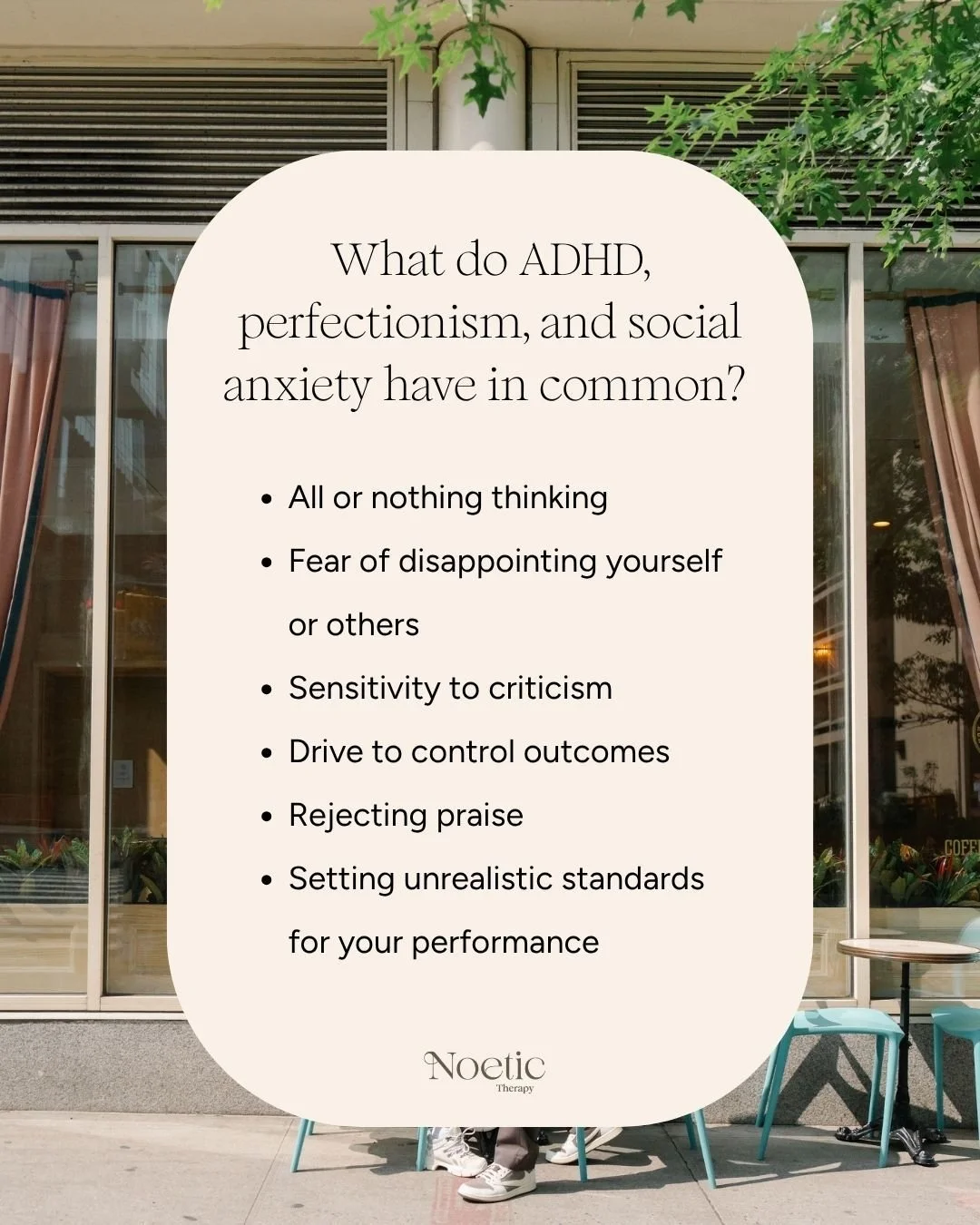 ADHD rarely travels alone. In fact, 50% of adults with ADHD also experience anxiety. Anxiety is a symptom of ADHD. 

Growing up with ADHD often means living in a constant feedback loop of what you could be doing differently. Eventually, that turns in