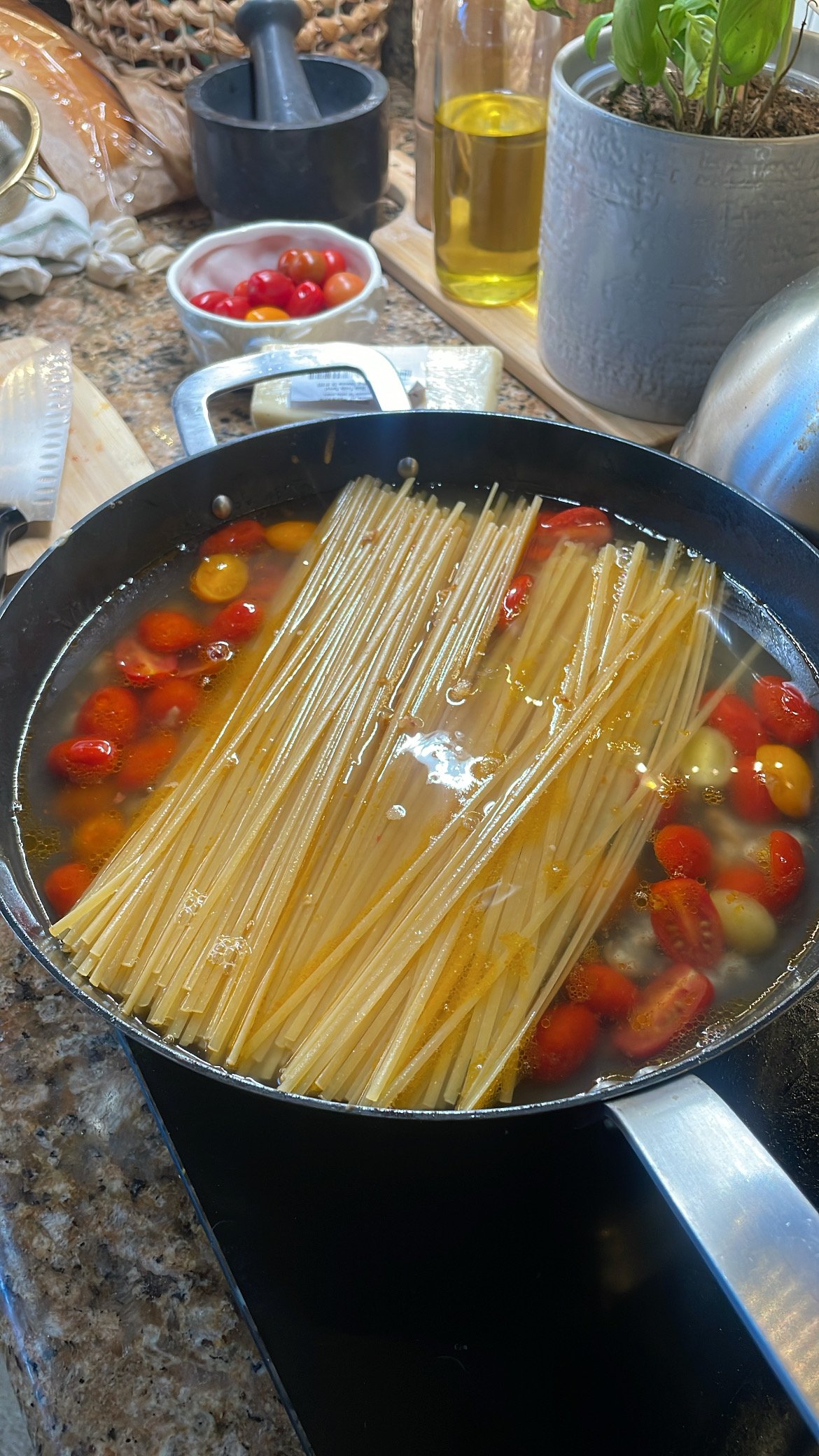 Uncooked pasta with tomatoes.JPG