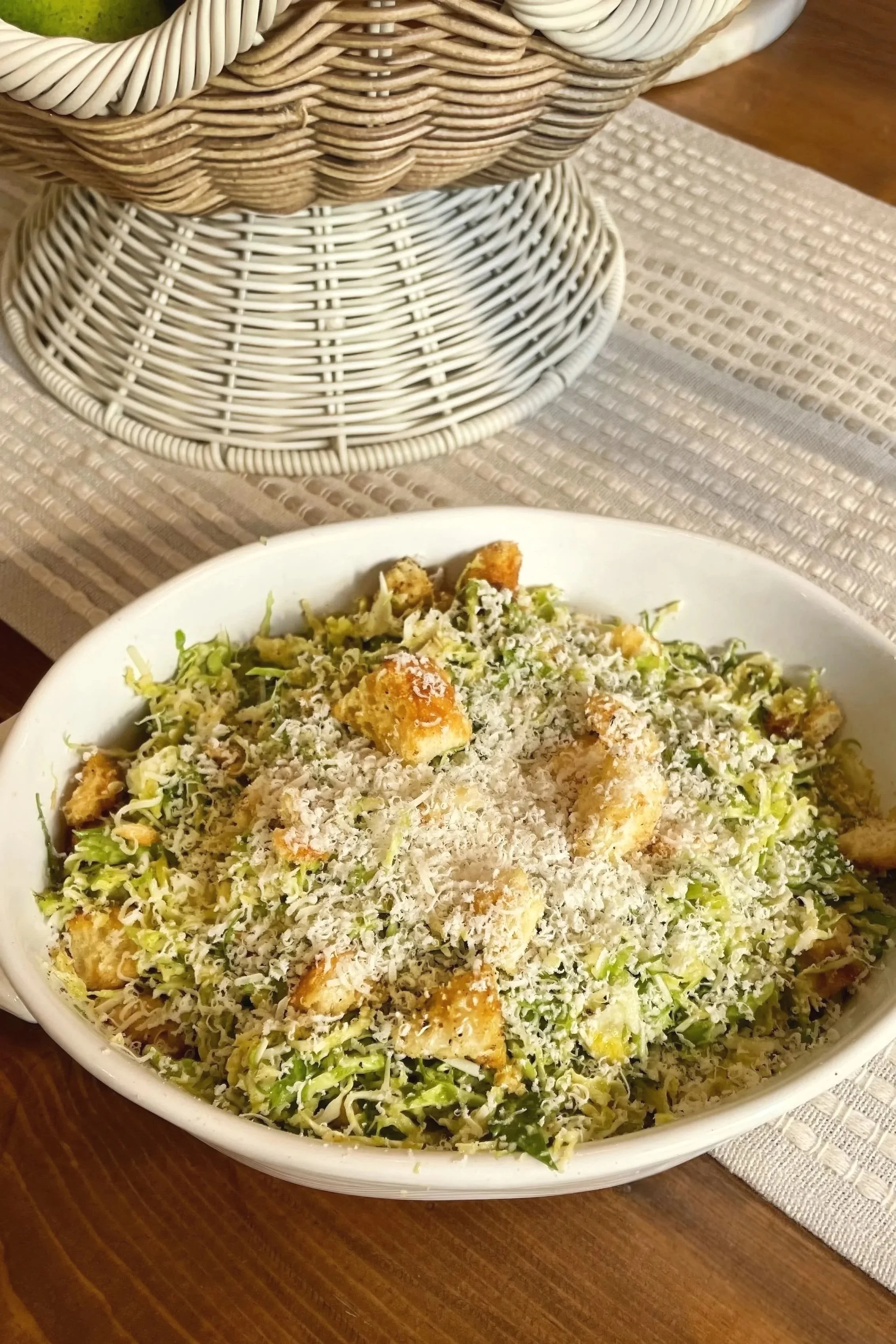 Crisp Shaved Brussels Caesar Salad