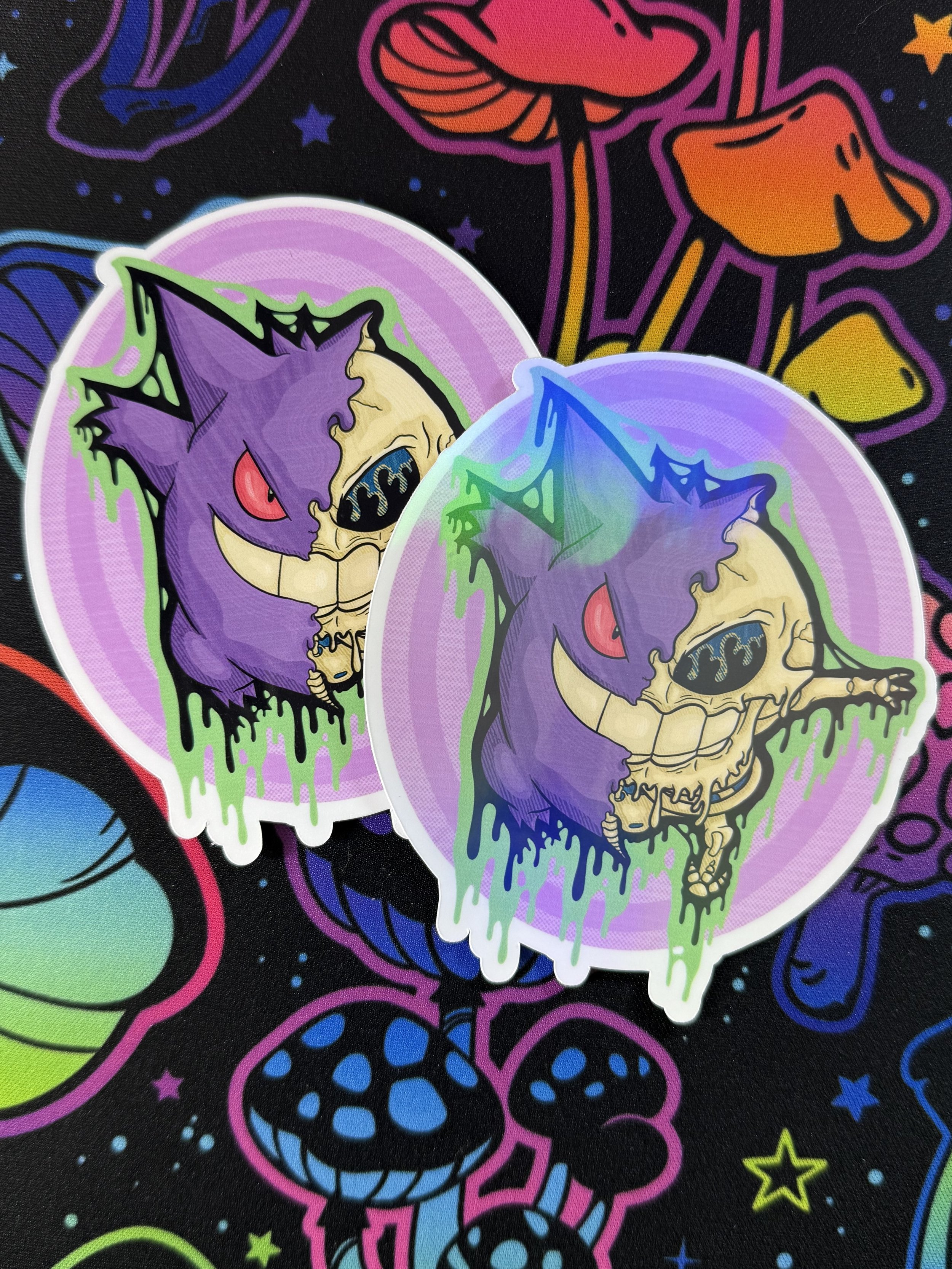 Drippy Gengar Skeleton Sticker