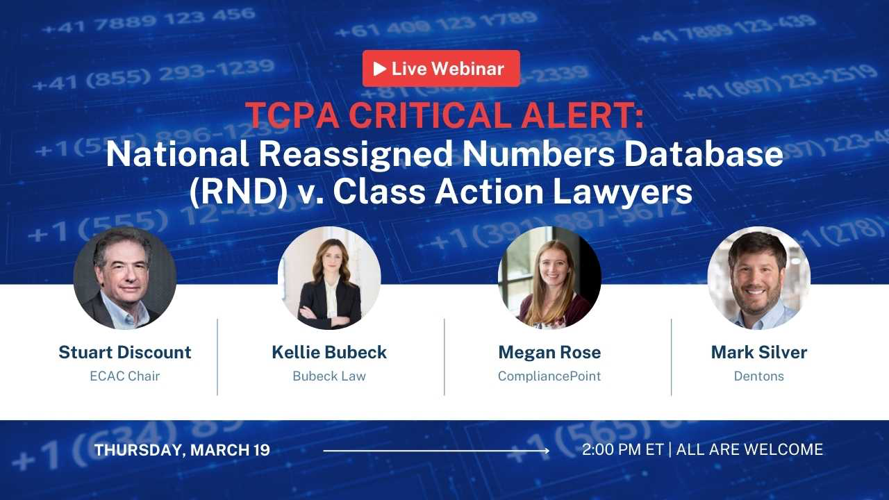Webinar Alert: The Reassigned Numbers Database v. Class Action Lawyers
