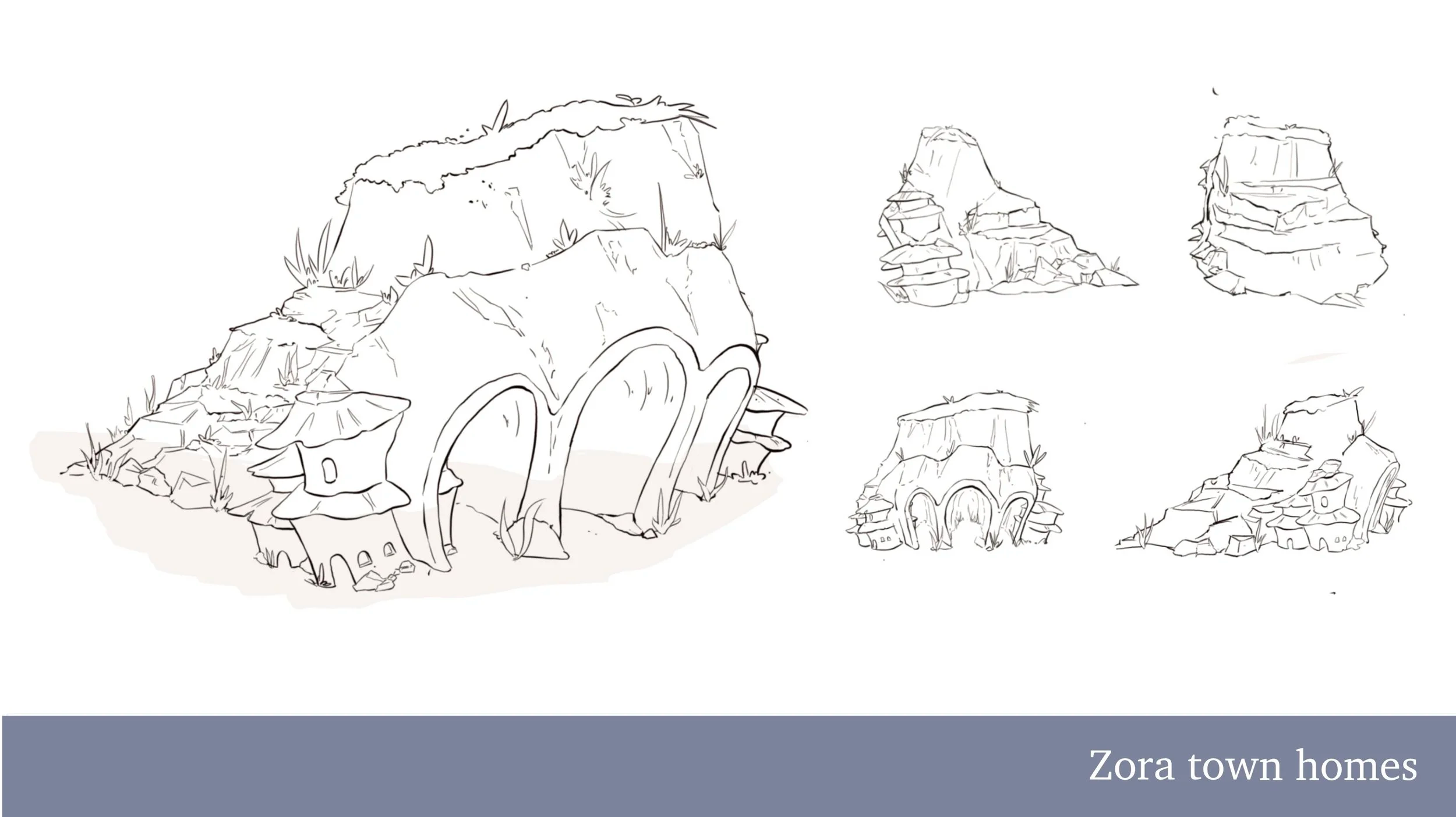 A complex built into a rock island where Zora live
