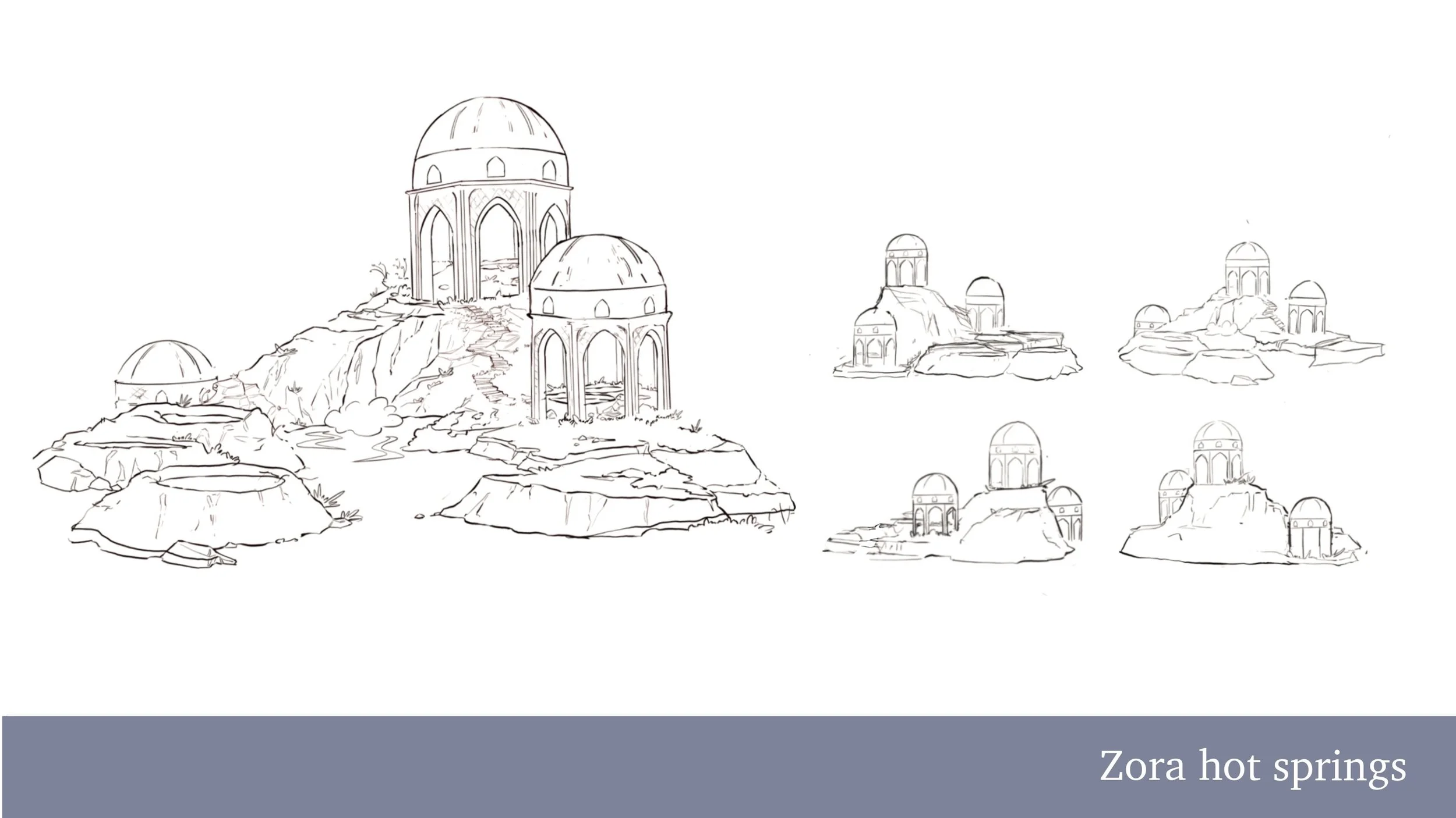 The center of the town is a large hot spring recreation dome on the main island 