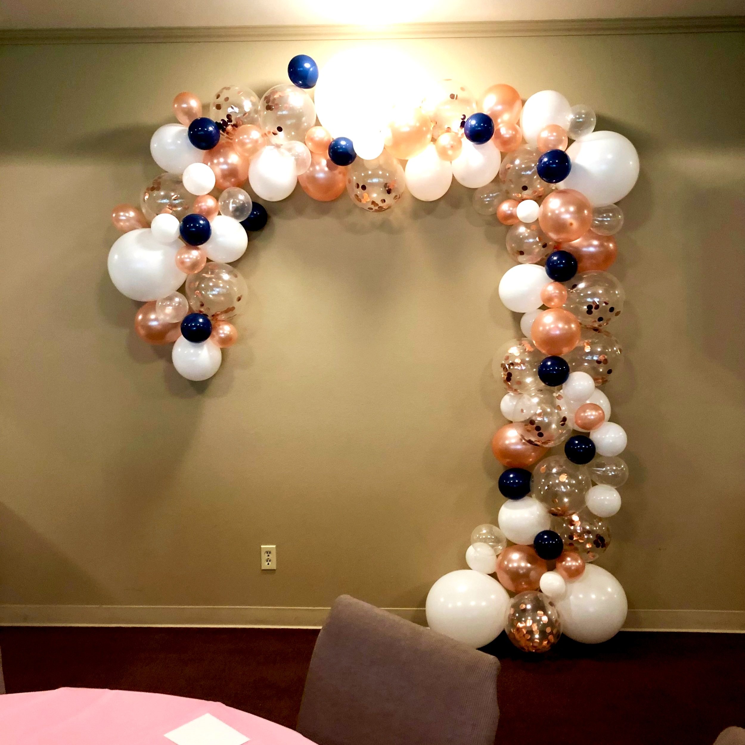Baby Mia's shower balloon arch for group pictures