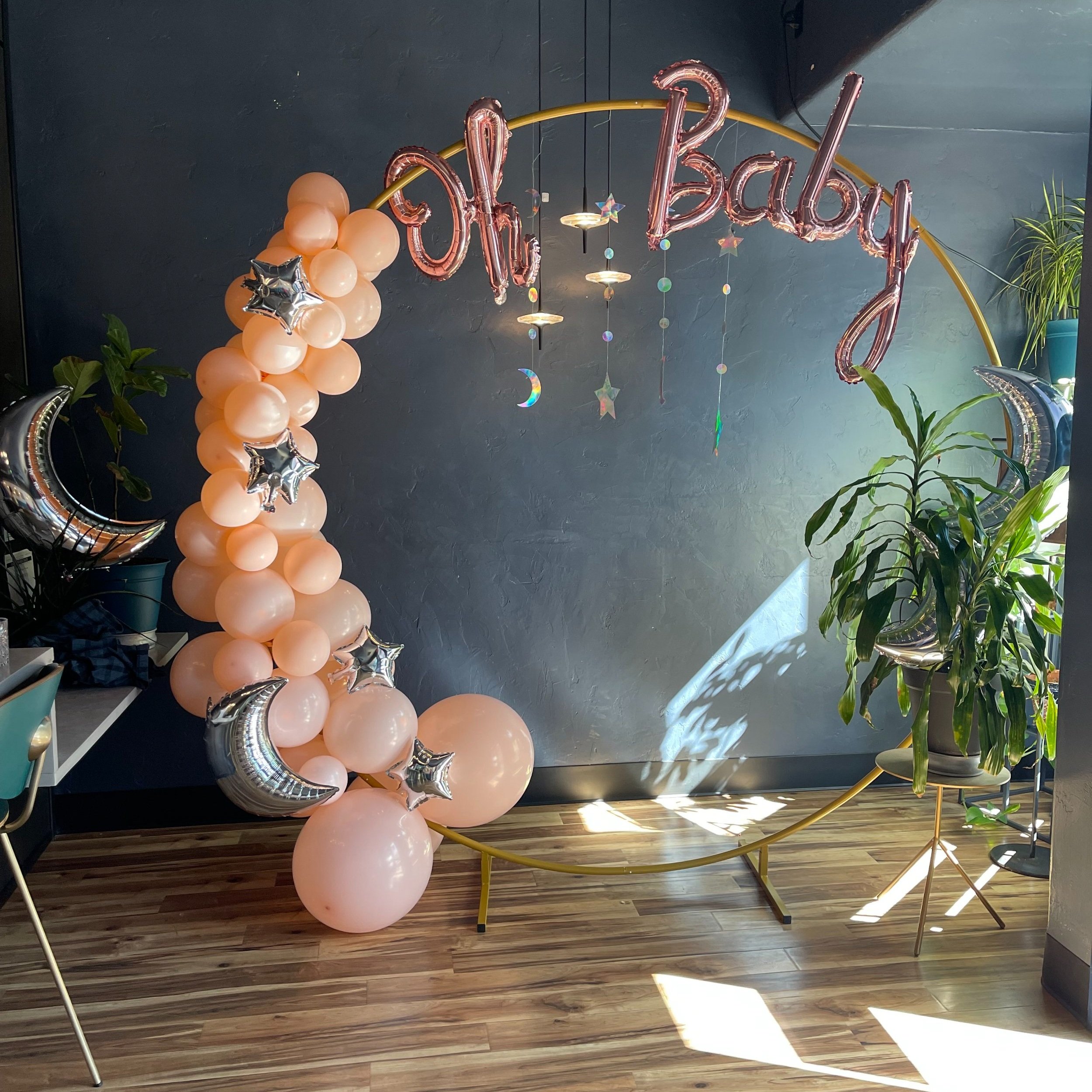 Baby Aurora's shower balloons