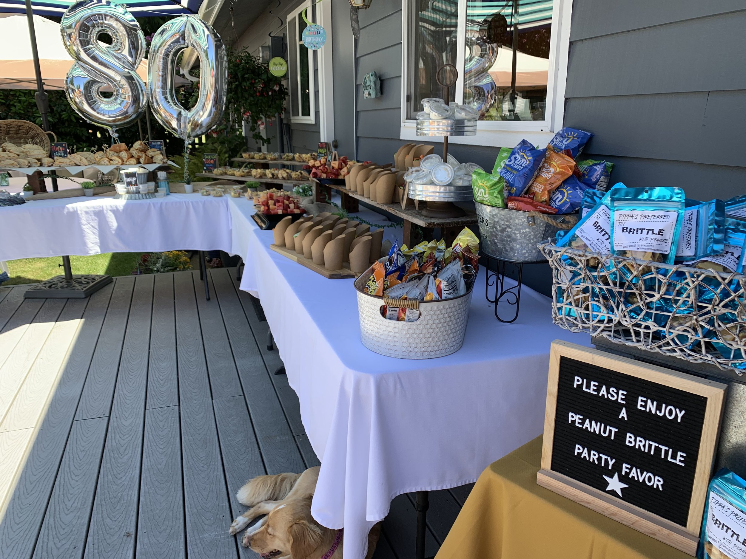 80th birthday lunch table