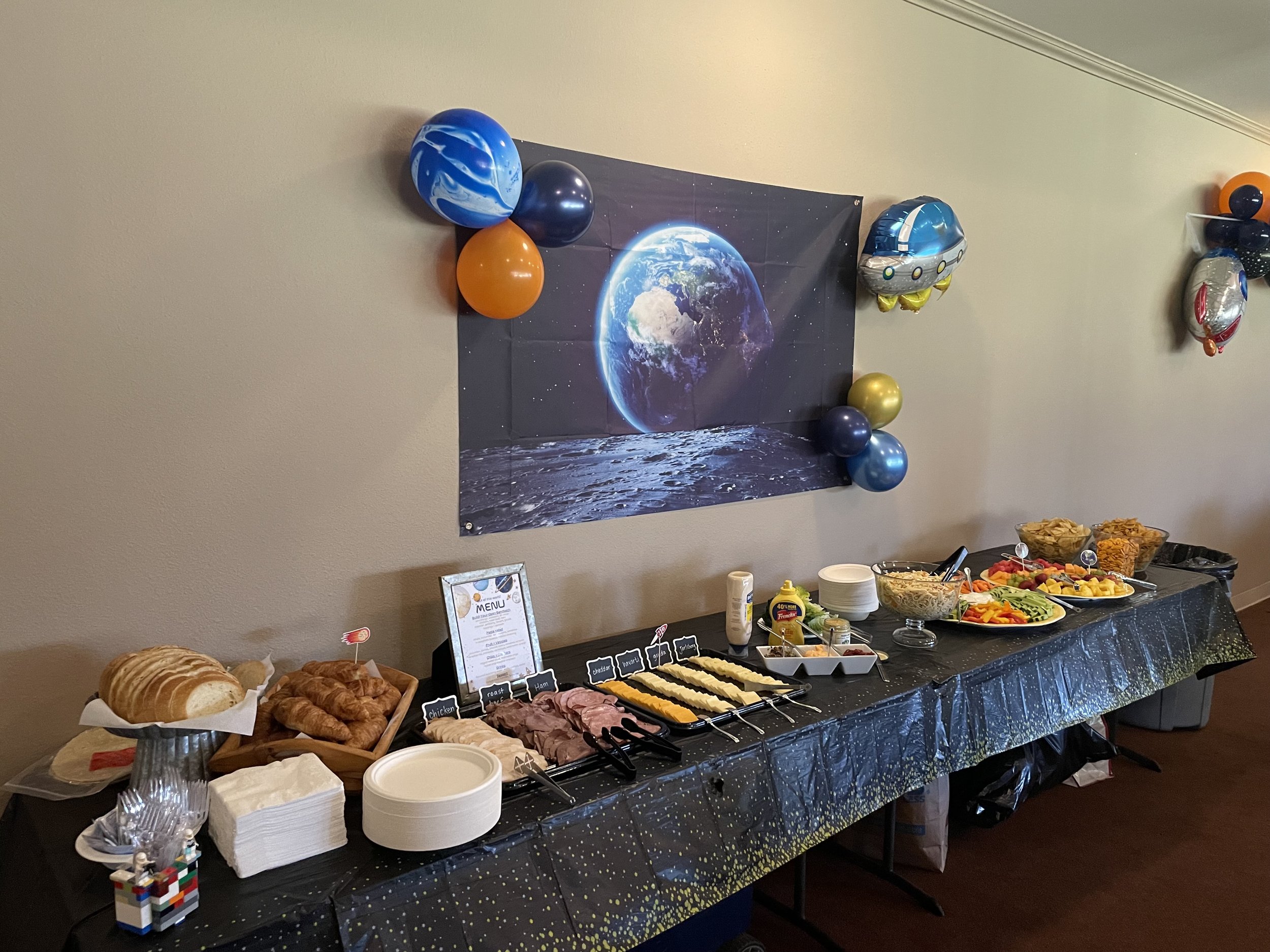 Baby Mason's Nasa baby shower, build your own sandwich bar