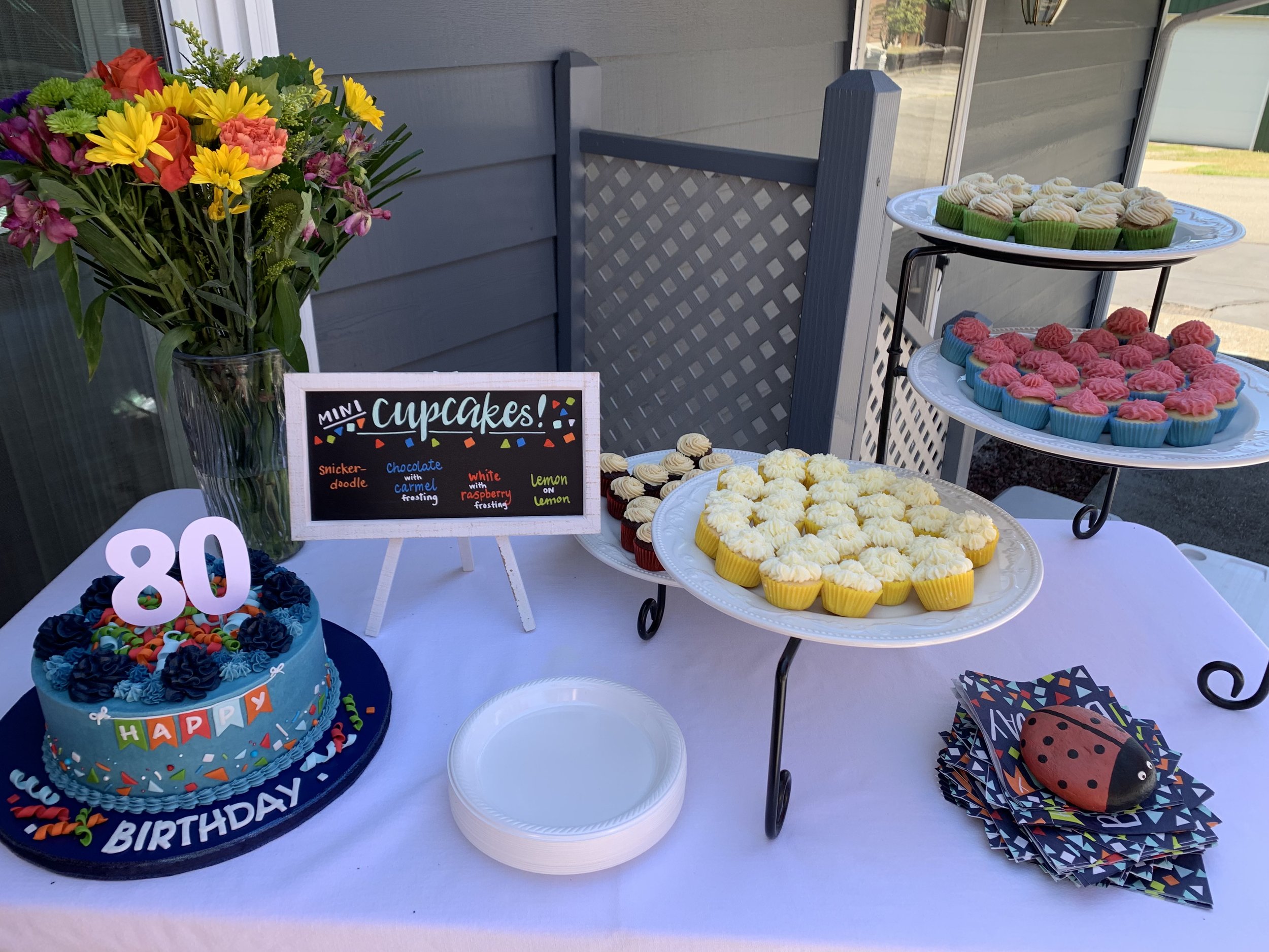 80th birthday, food signs
