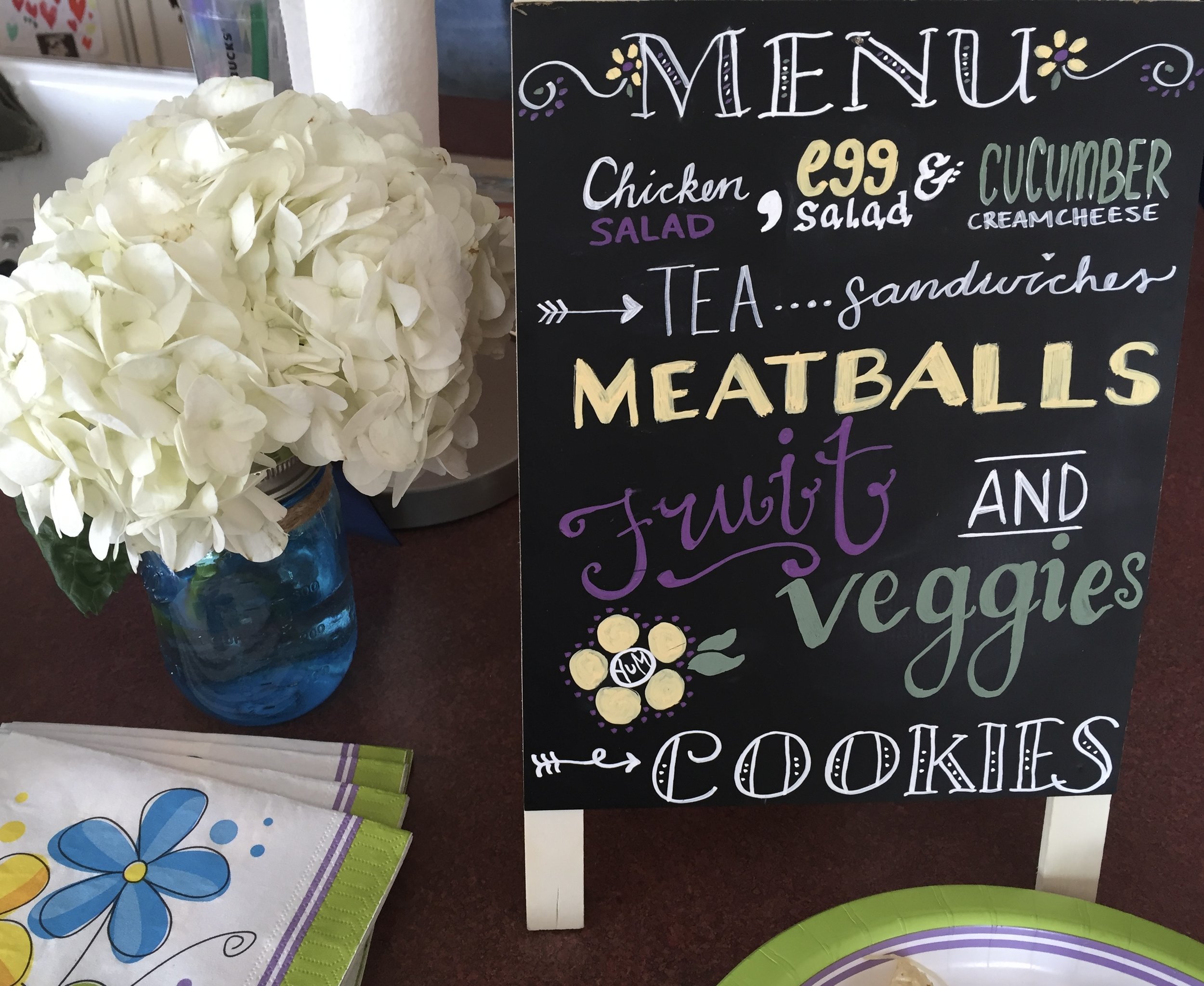 Baby shower 2016 (planned, hosted, menu & food signs)