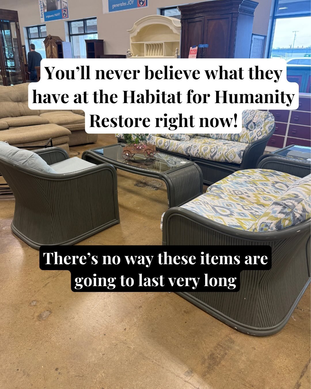 🛒✨&nbsp;It&rsquo;s all about the hunt and you are going to want to jump on these treasures fast!&nbsp;✨🛒

I popped into the Habitat for Humanity ReStore&nbsp;@habitatnashrestore&nbsp;this week and WOW&hellip;

Swipe through to see all the fun, funk