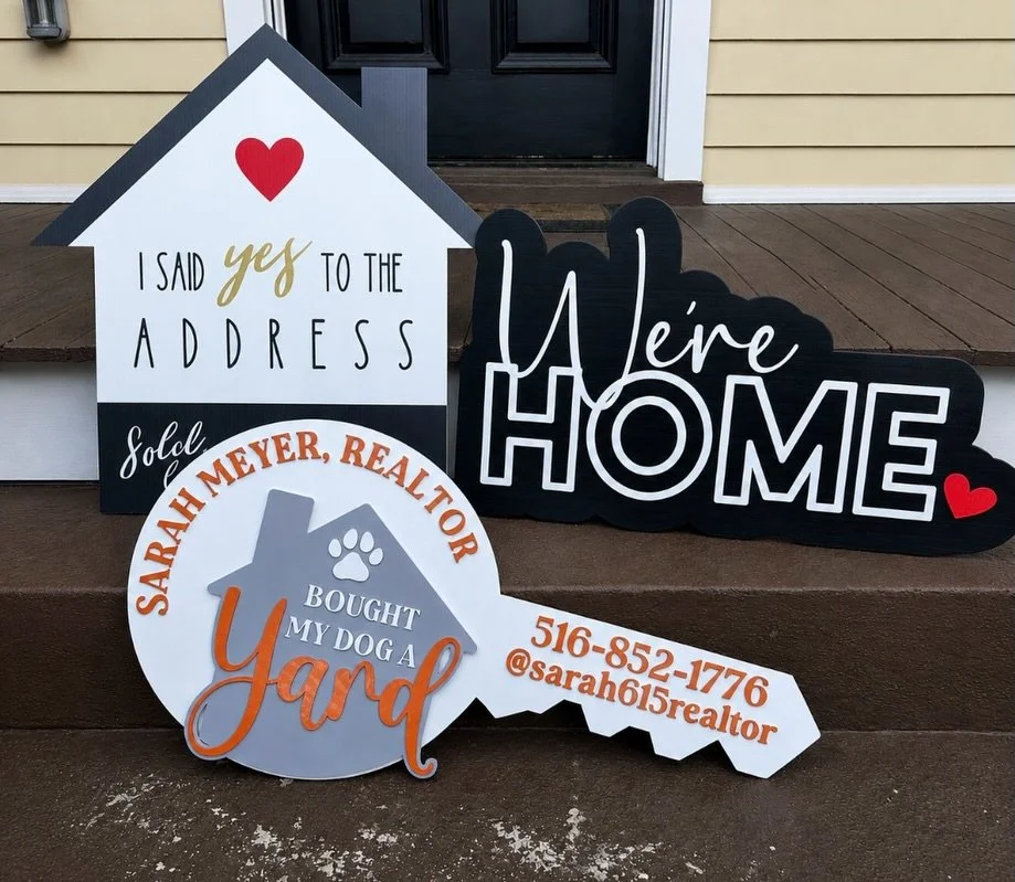 I have a confession... I may have a closing sign problem. 🤷&zwj;♀️🏡

What started with one sign has turned into a collection, because every closing deserves a celebration.

Current favorites:
❤️ I Said Yes to the Address
🏡 We&rsquo;re Home
🐶 I Bo