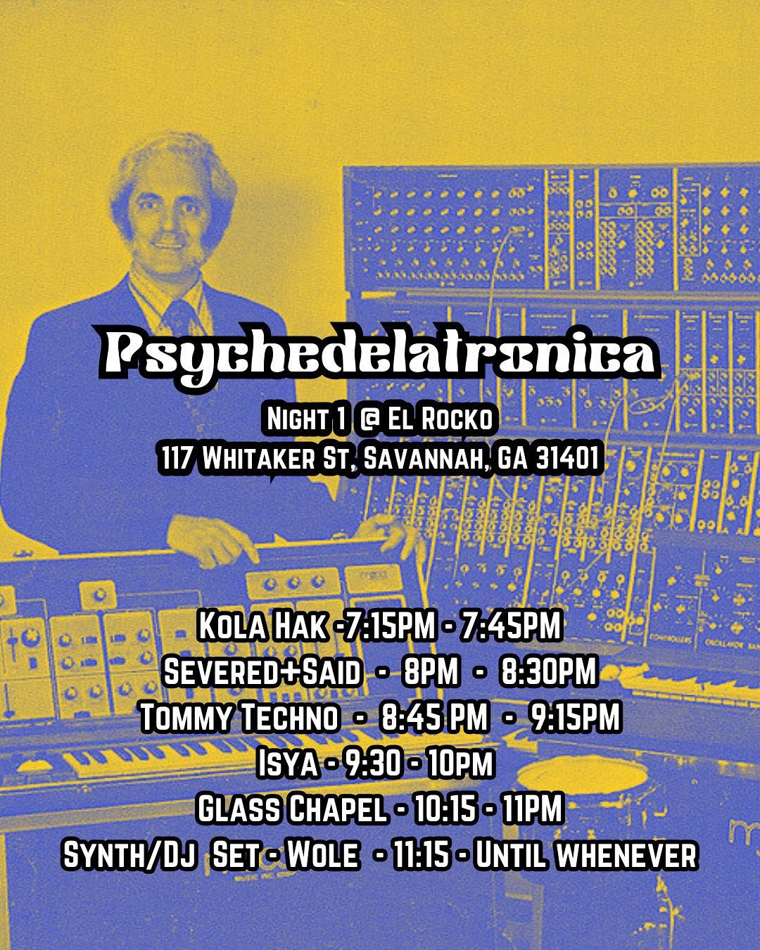 See you tomorrow at @elrockolounge Savannah for night 1 of Psychedeletronica 🎛️🎚️Its been a real treat playing all of these shows with @severedandsaid and @glasschapel_fl 🦇🖤