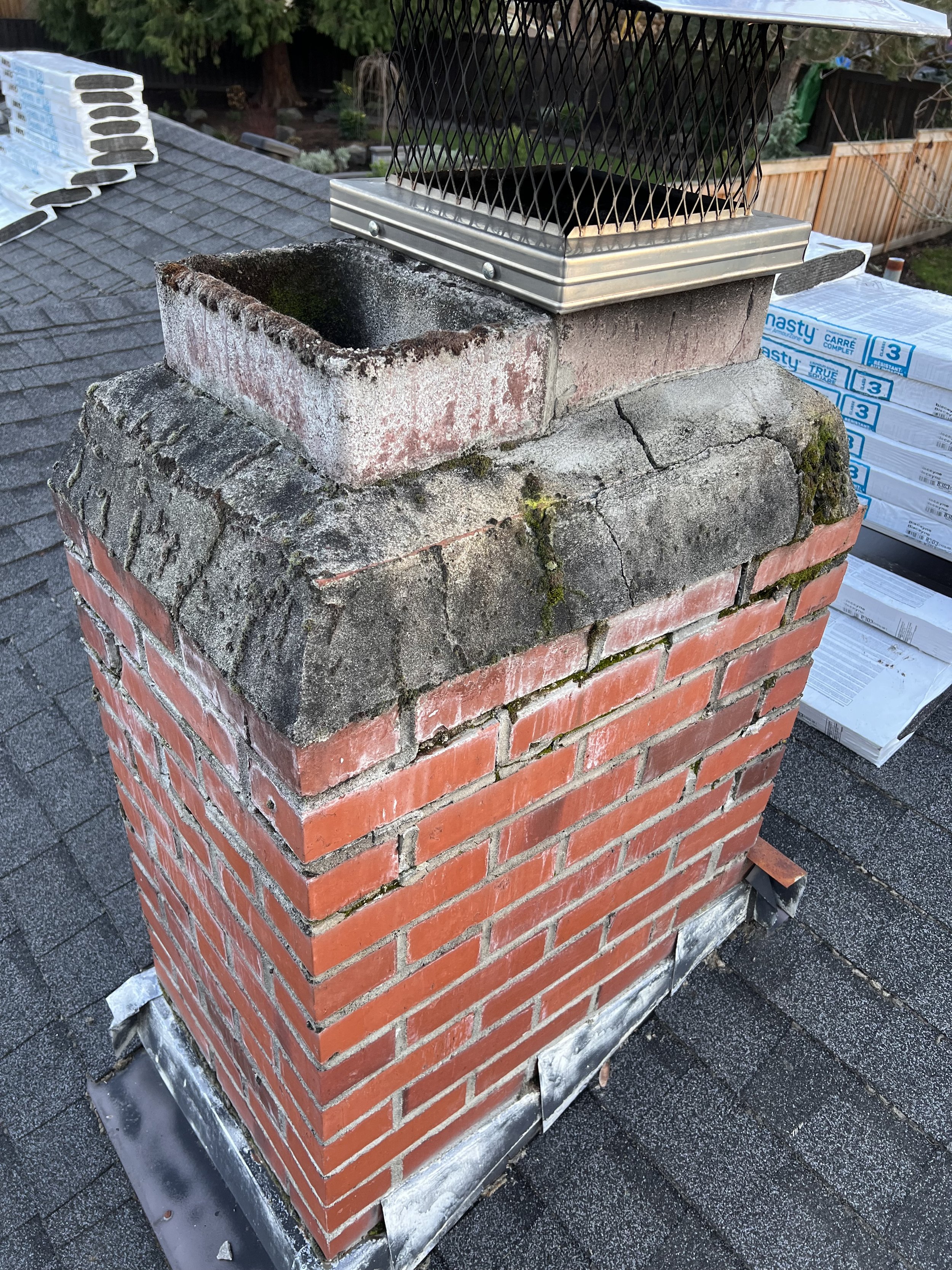 Before: Cracked Mortar and Concrete Cap