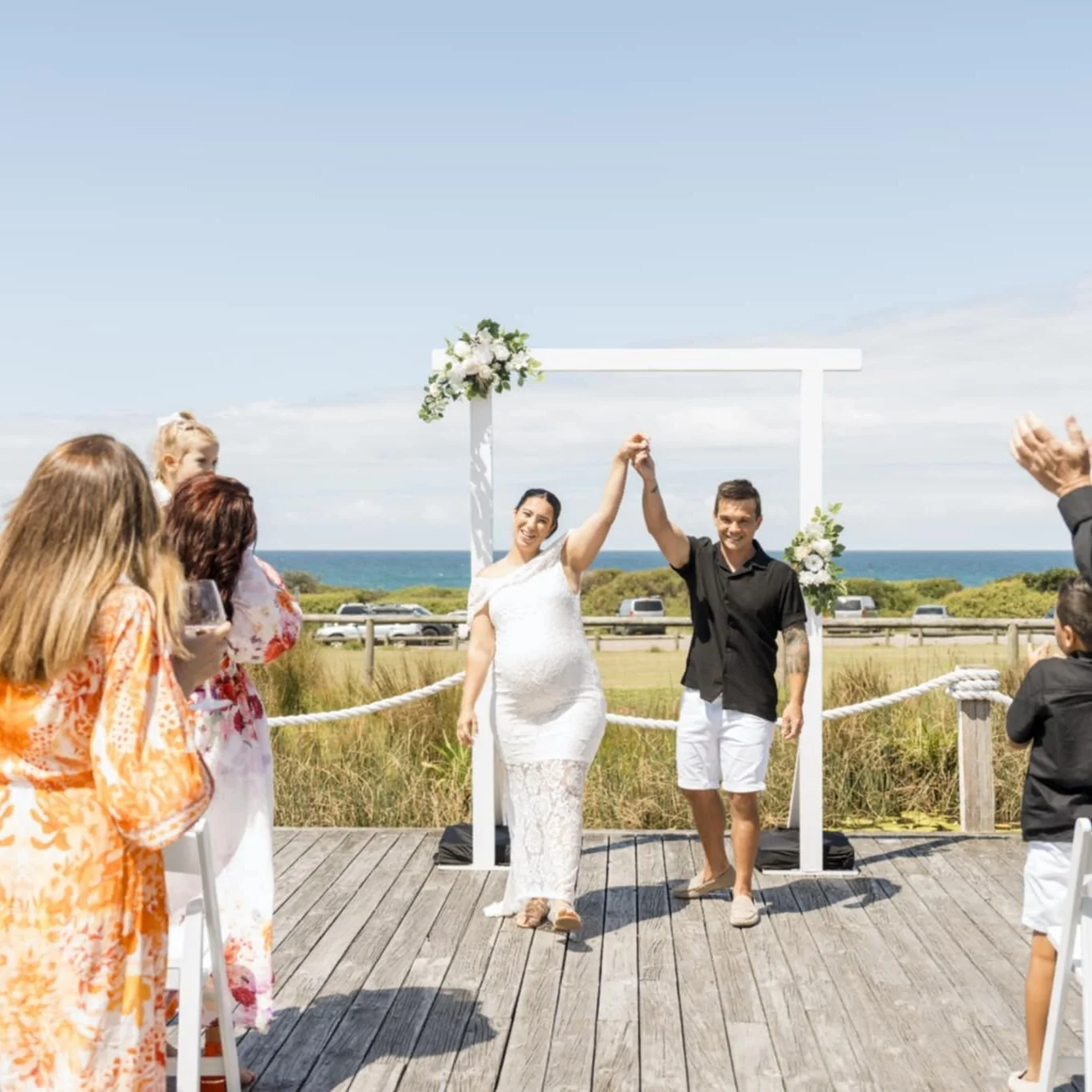 S &amp; K's. 22/2/25. Beach Vibes, Laughs &amp; Toddlers. 

S &amp; K were able to pull of a surprise wedding. A ceremony packed with friends, family, kids and a lot of love &amp; laughs. 

What I loved about S &amp; K (and I'm a bit biased as I'm lu