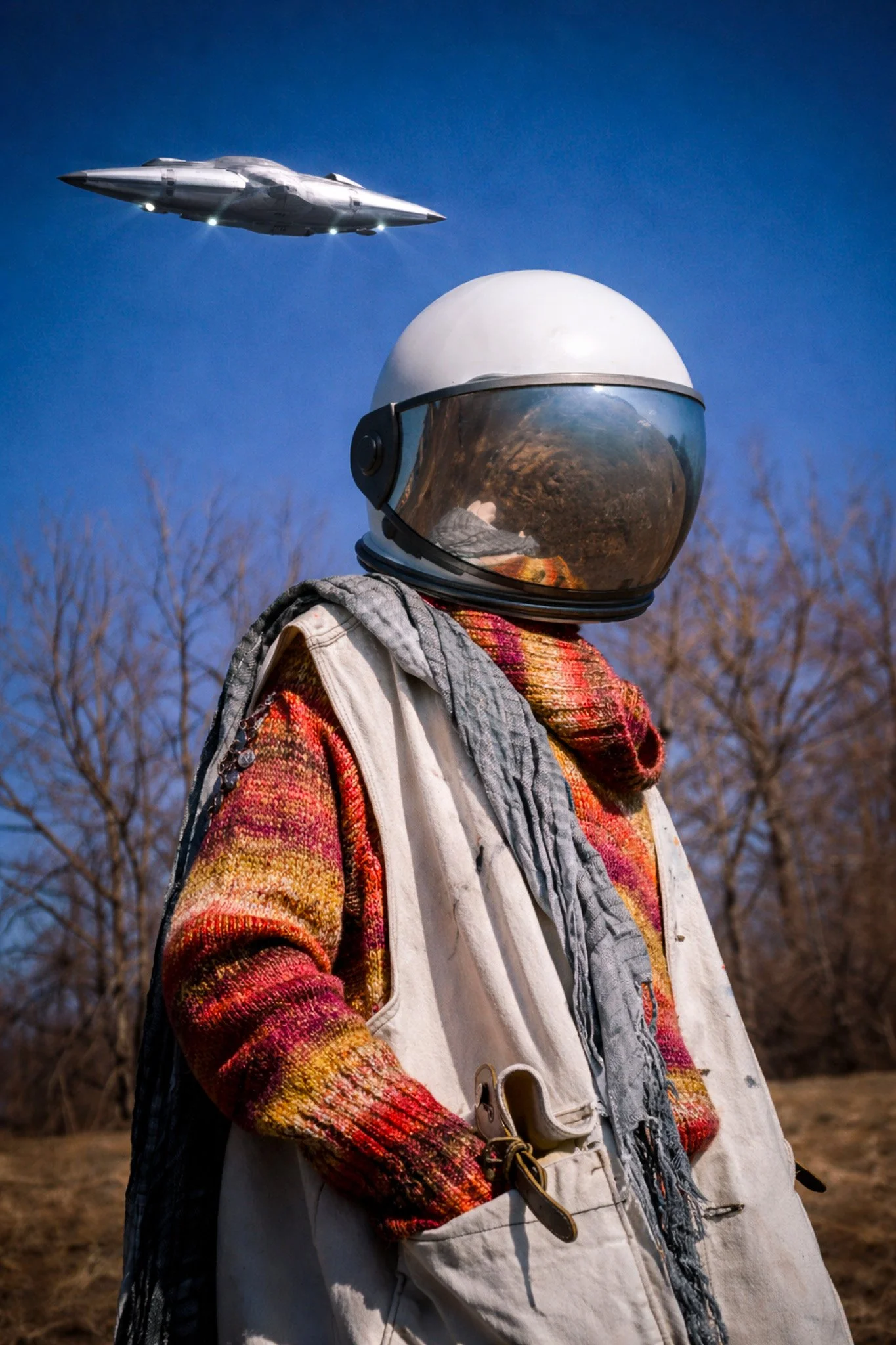 Astronaut gazes at futuristic spaceship.jpg