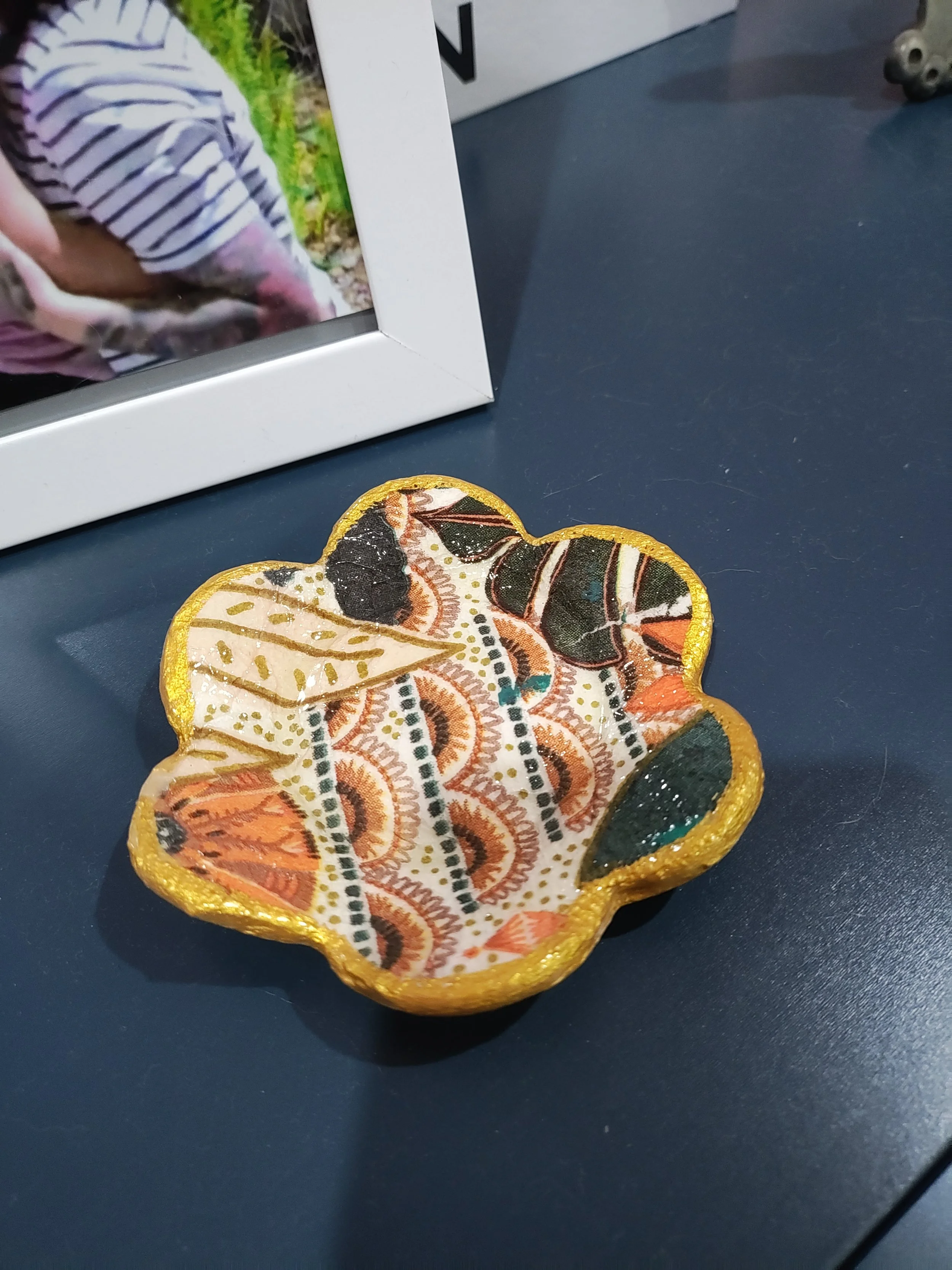 Patterned with gold trim Trinket Dish