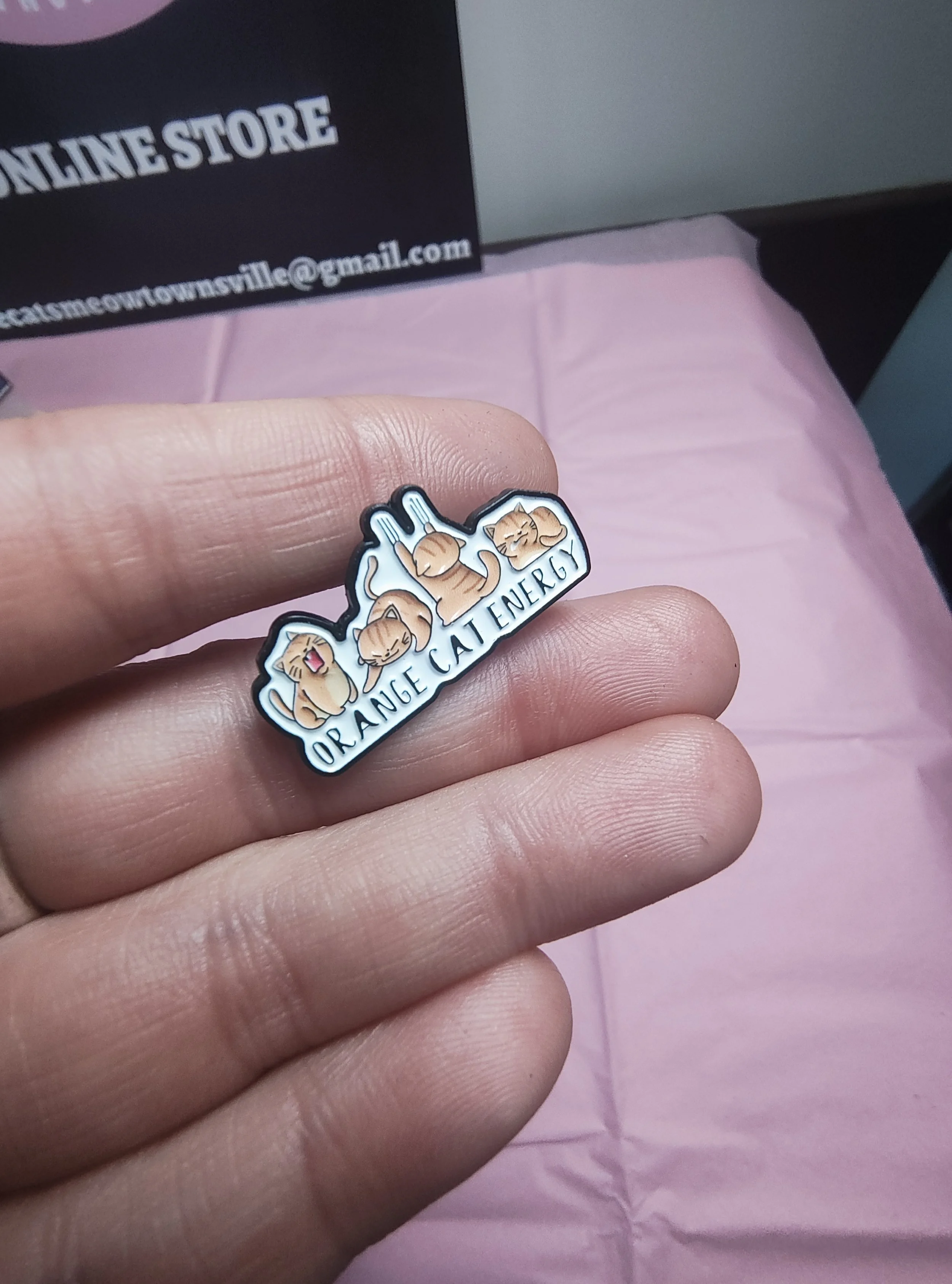 Orange Cat Energy Pin