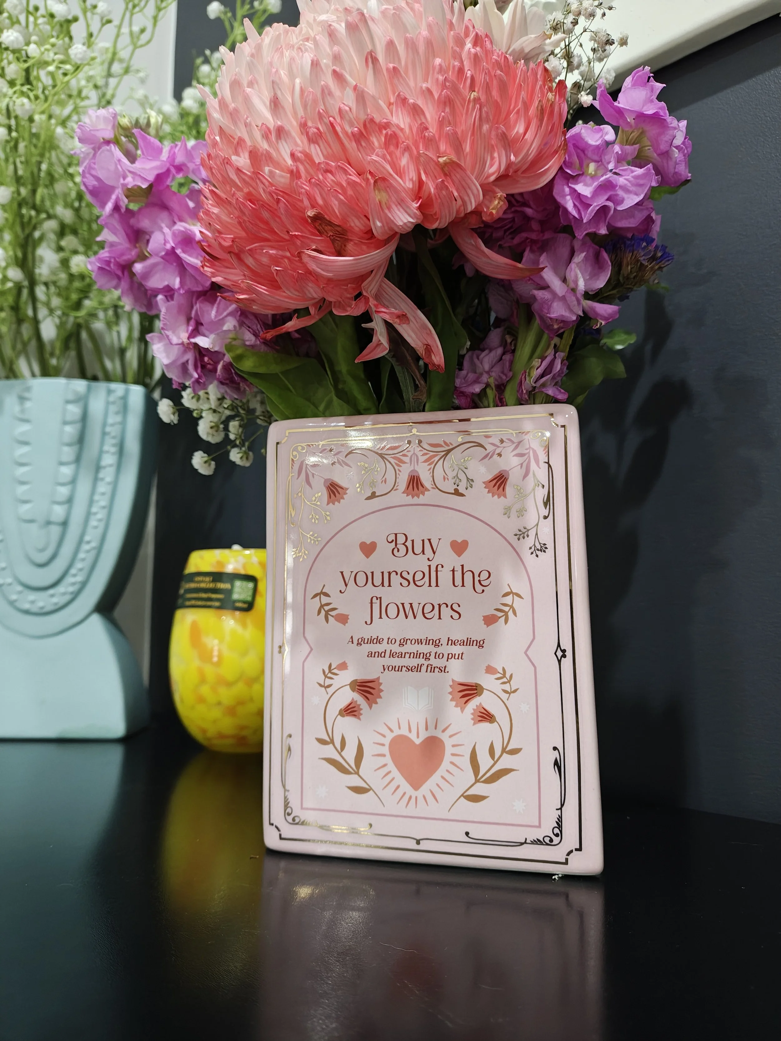 Pink Book Flower Vase