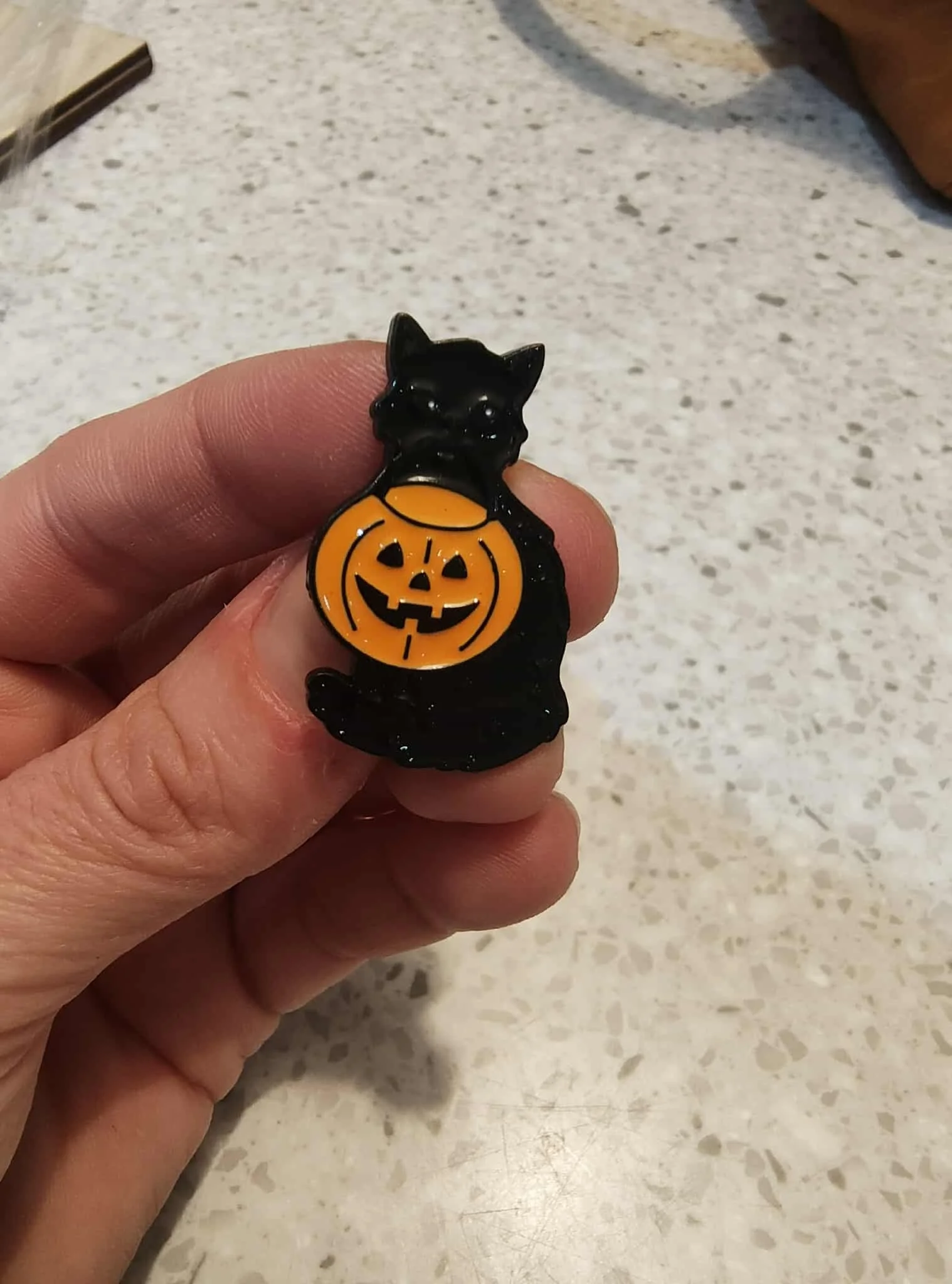 Halloween Black Cat & Pumpkin Pin