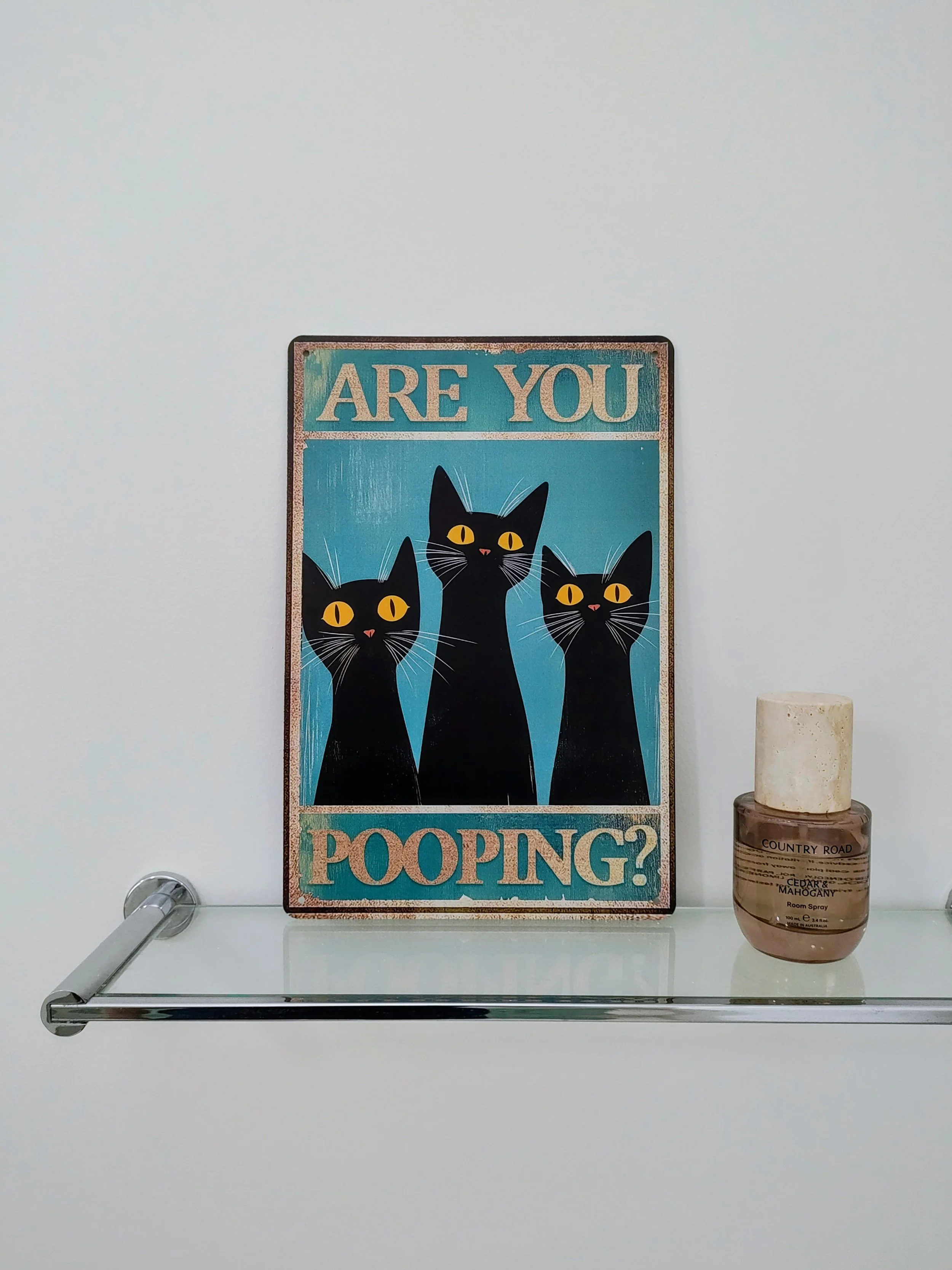 Are you Pooping? Tin wall art