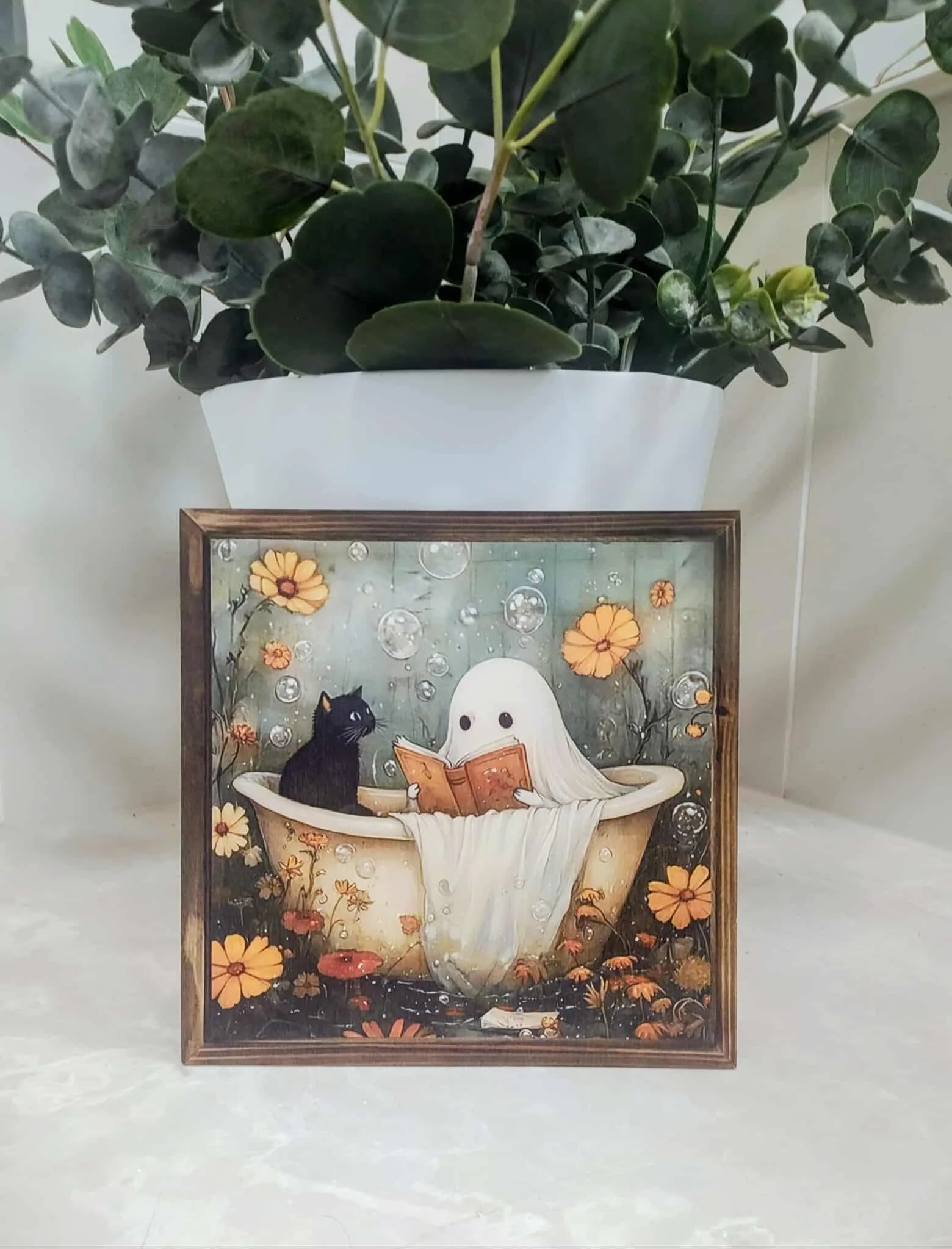 Light Tub Ghostie & Kitty Print