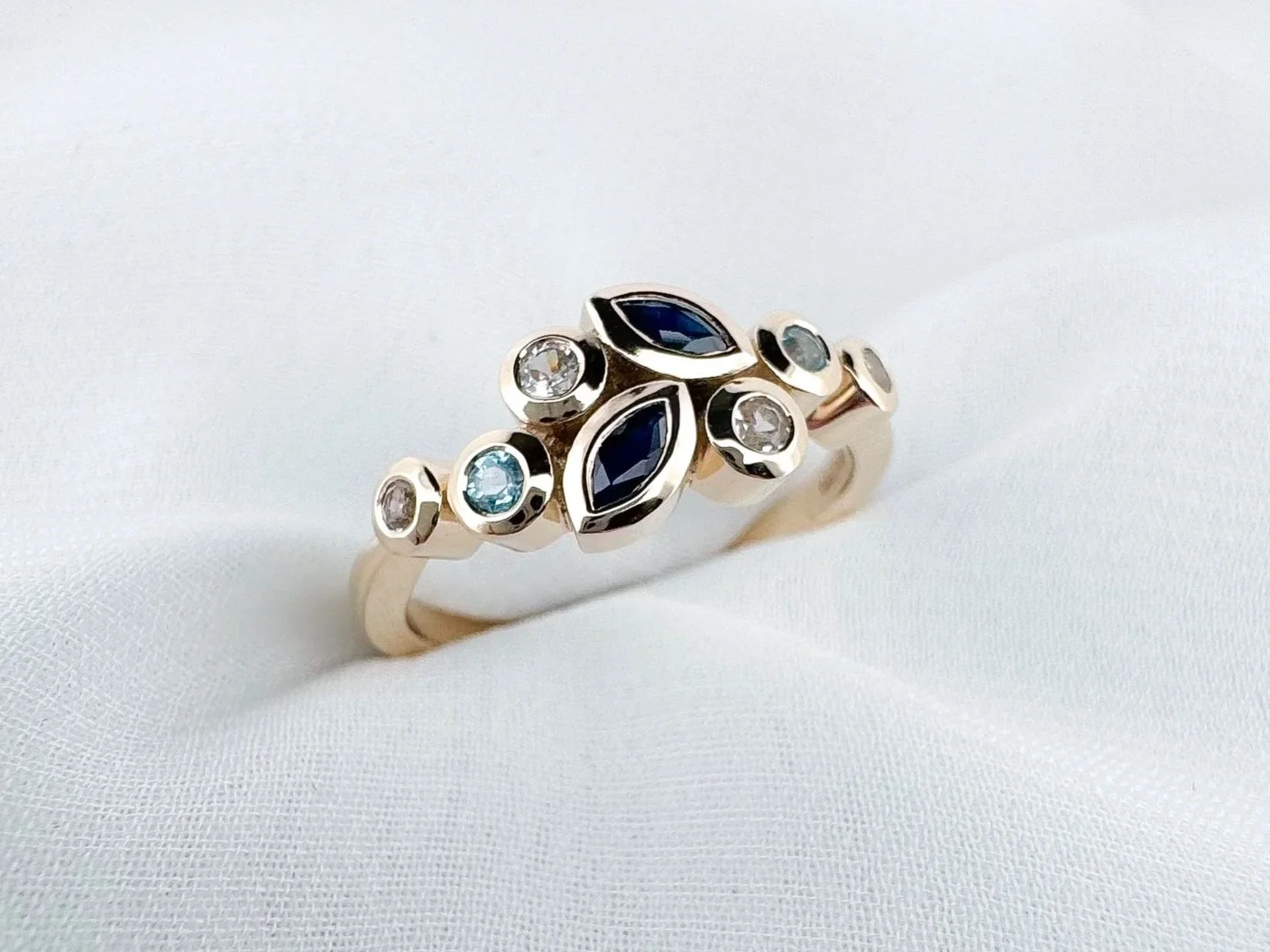 9ct Gold, Sapphire, Topaz & Spinel