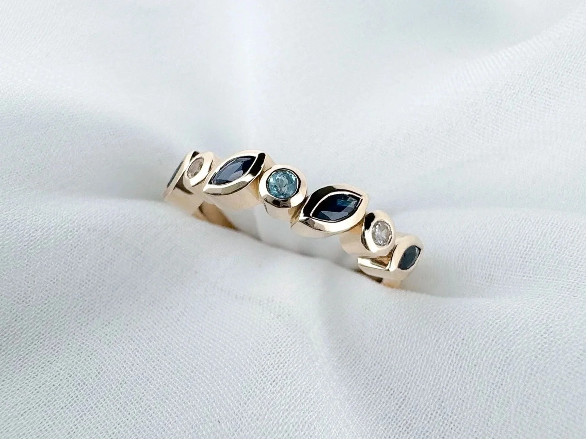 9ct Gold, Sapphire, Topaz & Spinel