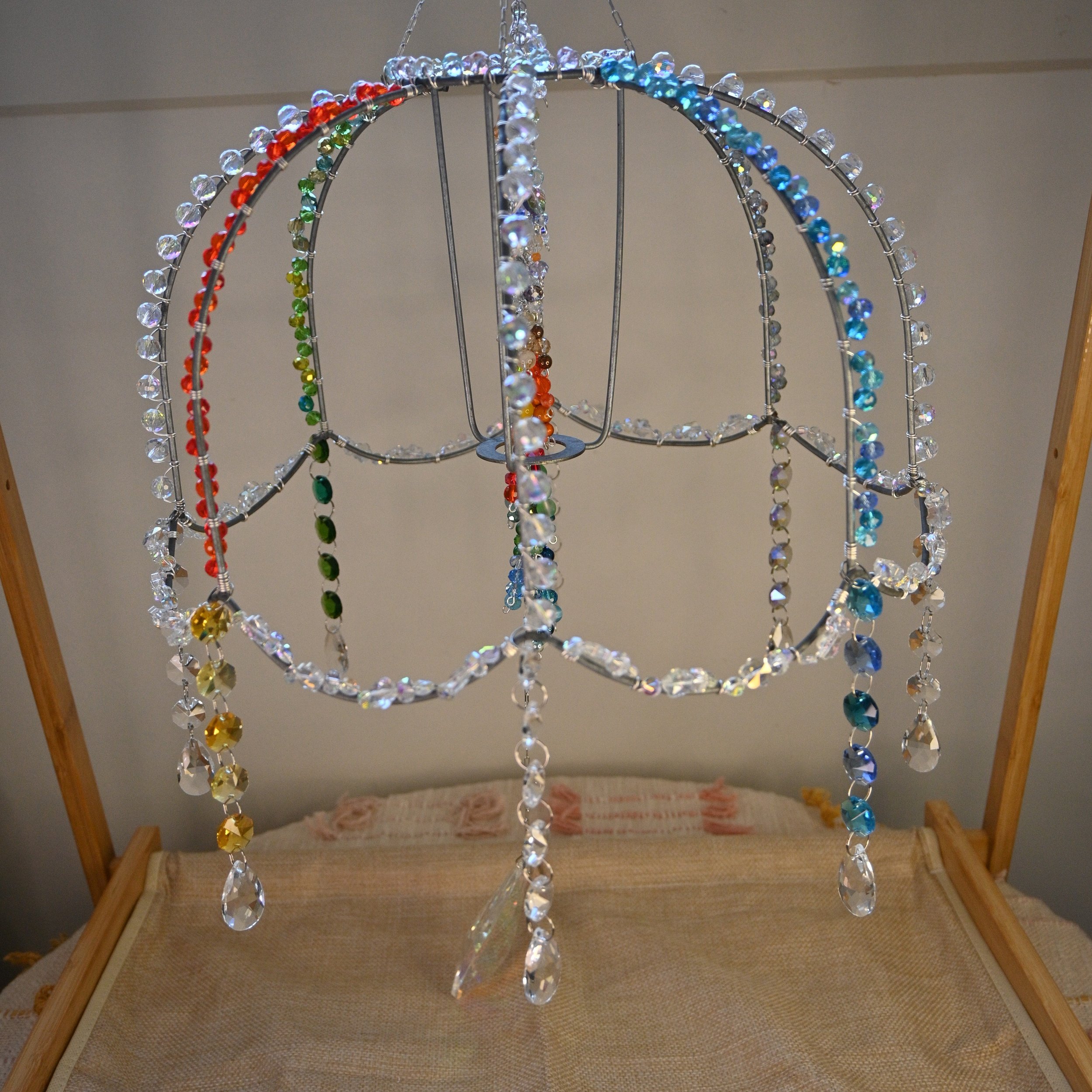 Exquisite Multicolor Crystal Chandelier