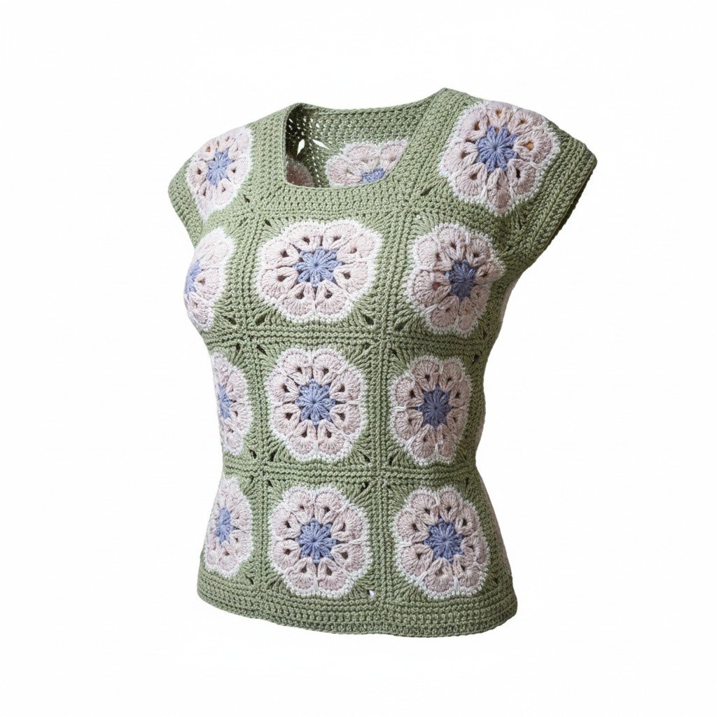 Handmade Floral Crochet Top