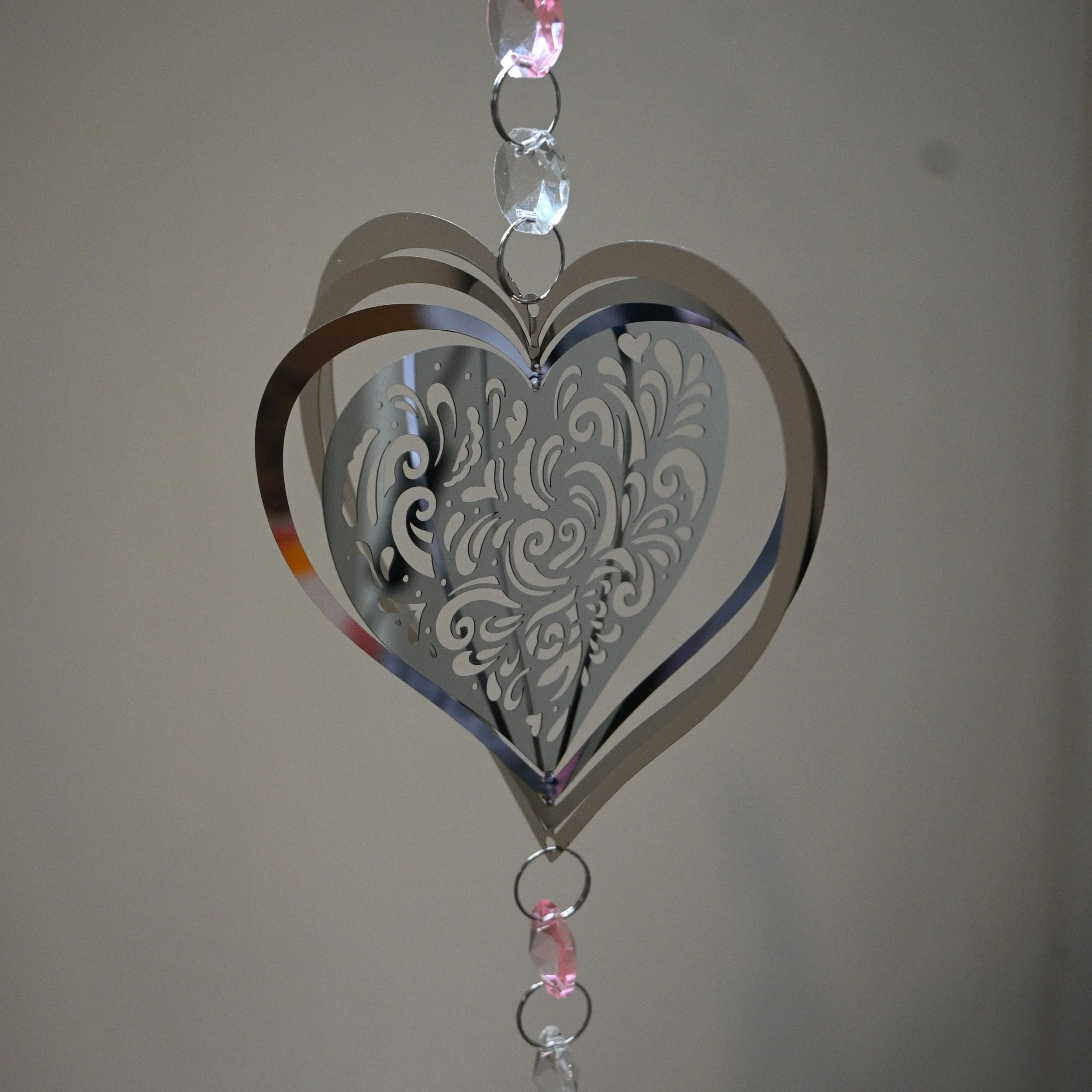 Heart Swirl Metal Suncatcher