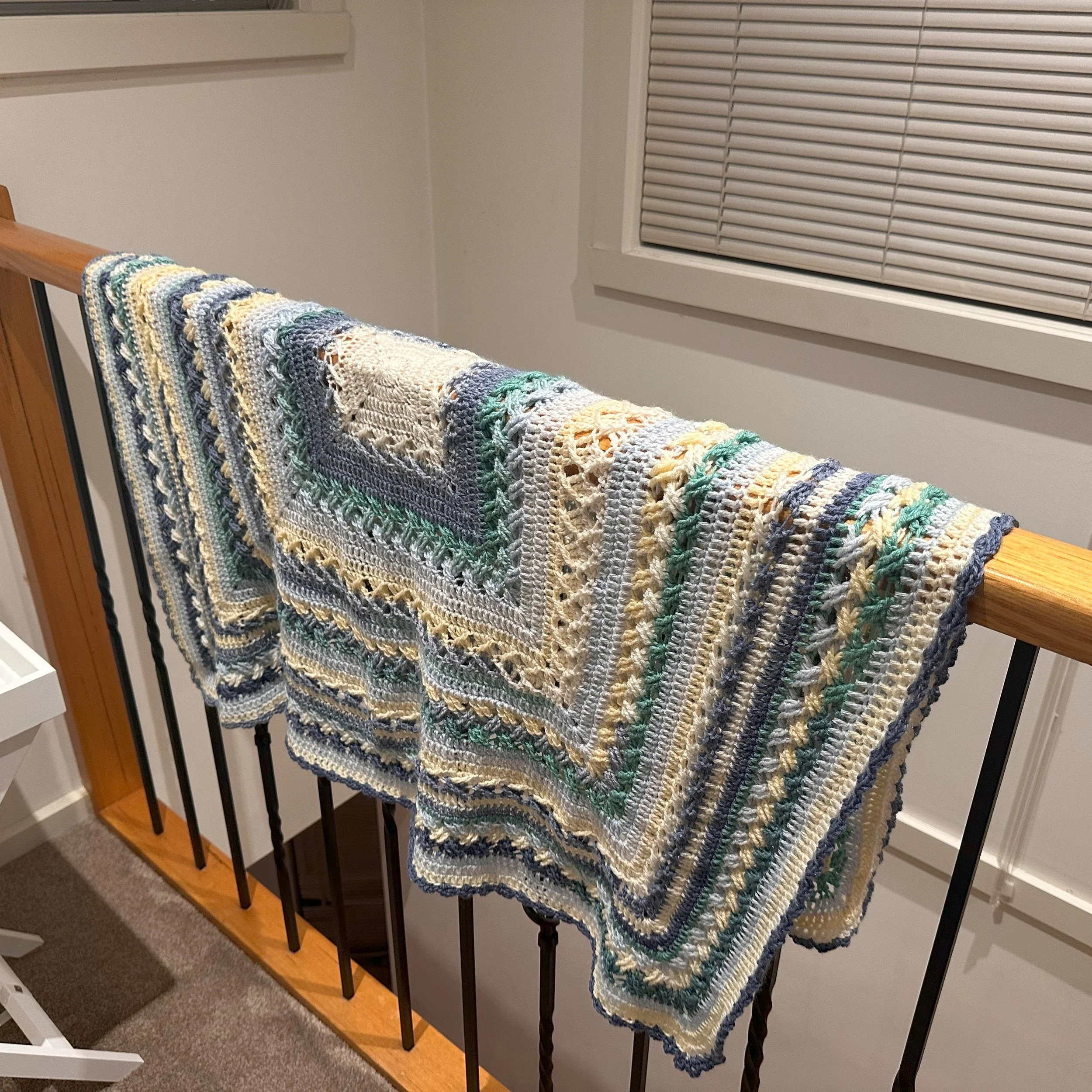 Crochet acrylic blend, beautiful design crochet blanket