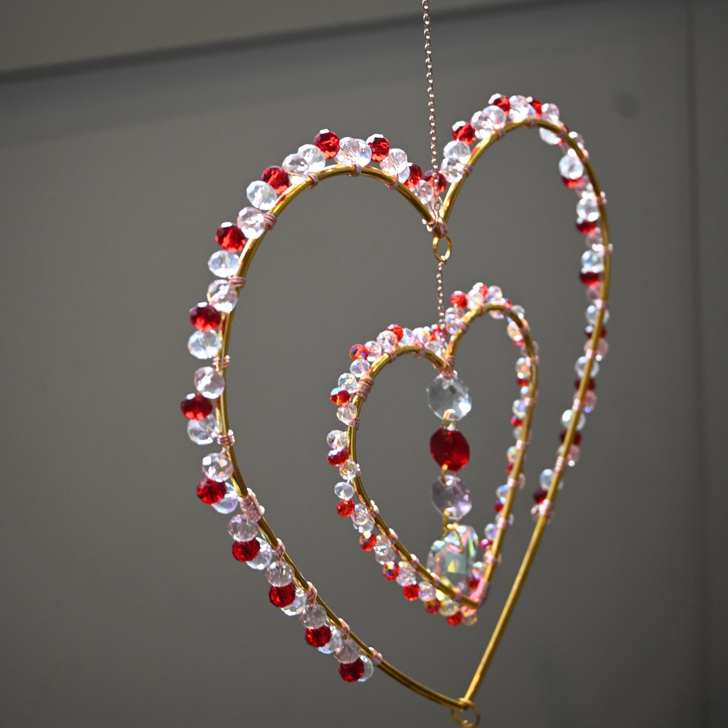 Handmade Beaded Heart Ornament
