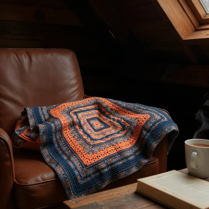 Crochet wool blanket