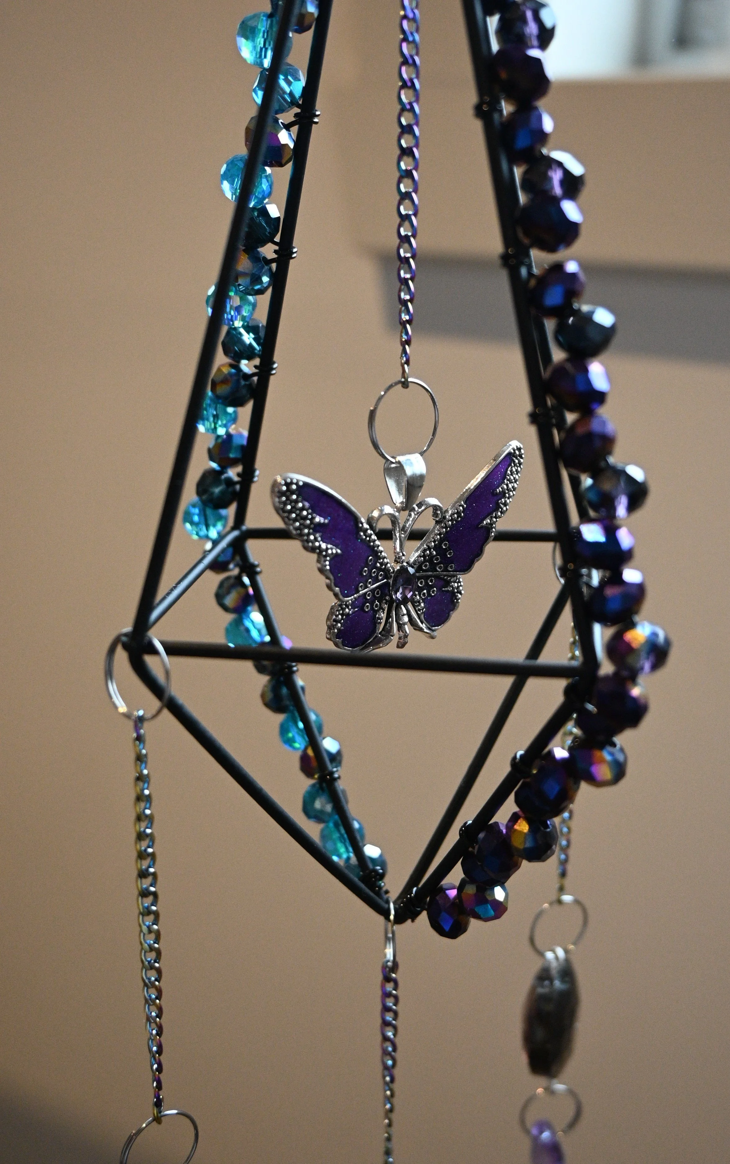 Enchanting Butterfly Beaded Wall Hanging