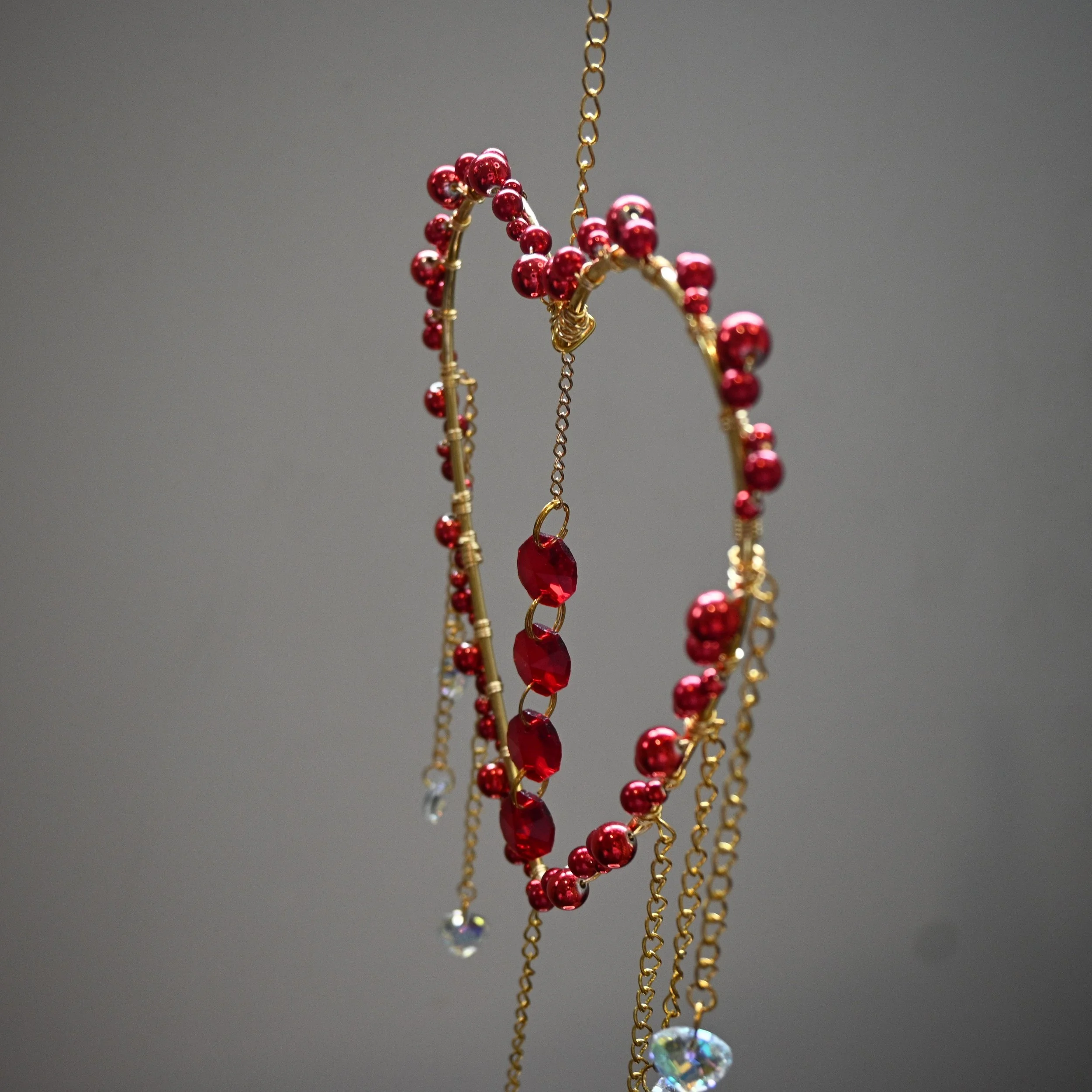 Heart of Elegance Beaded Suncatcher