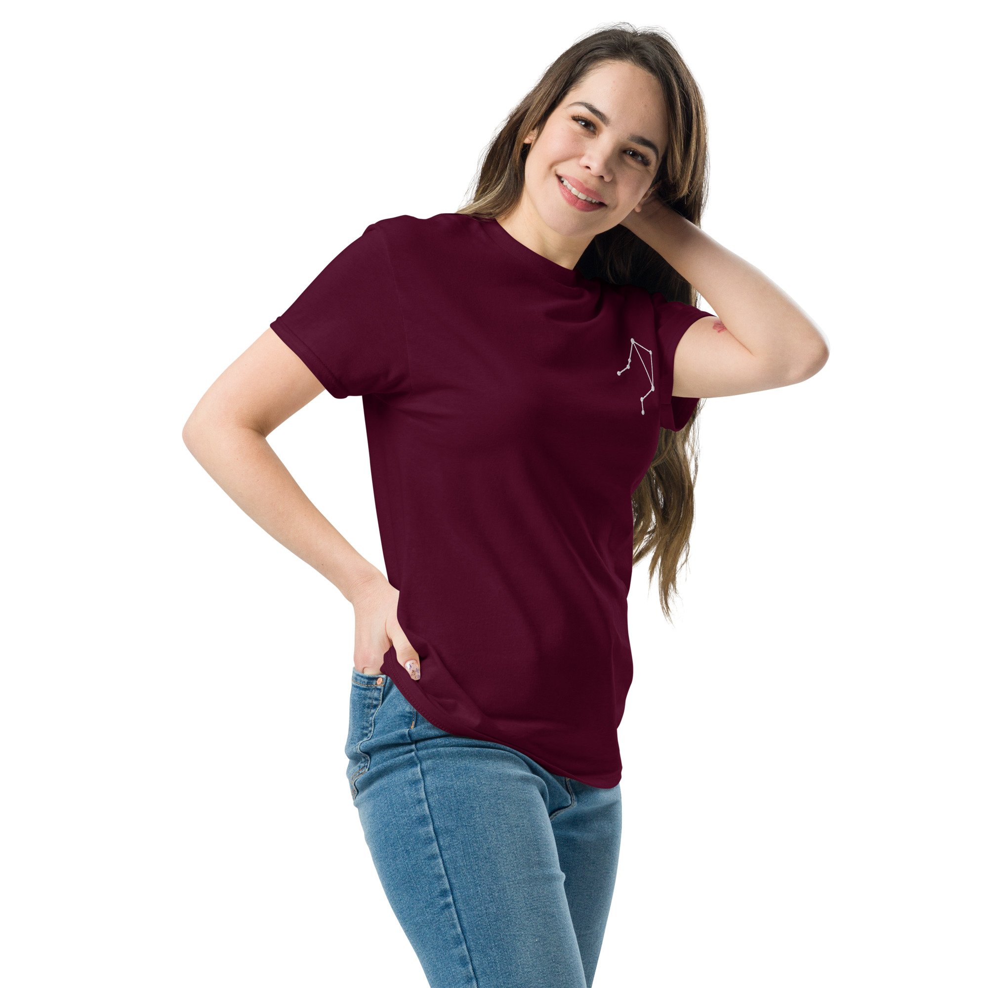 unisex-classic-tee-maroon-left-front-684e7909f15d3.jpg