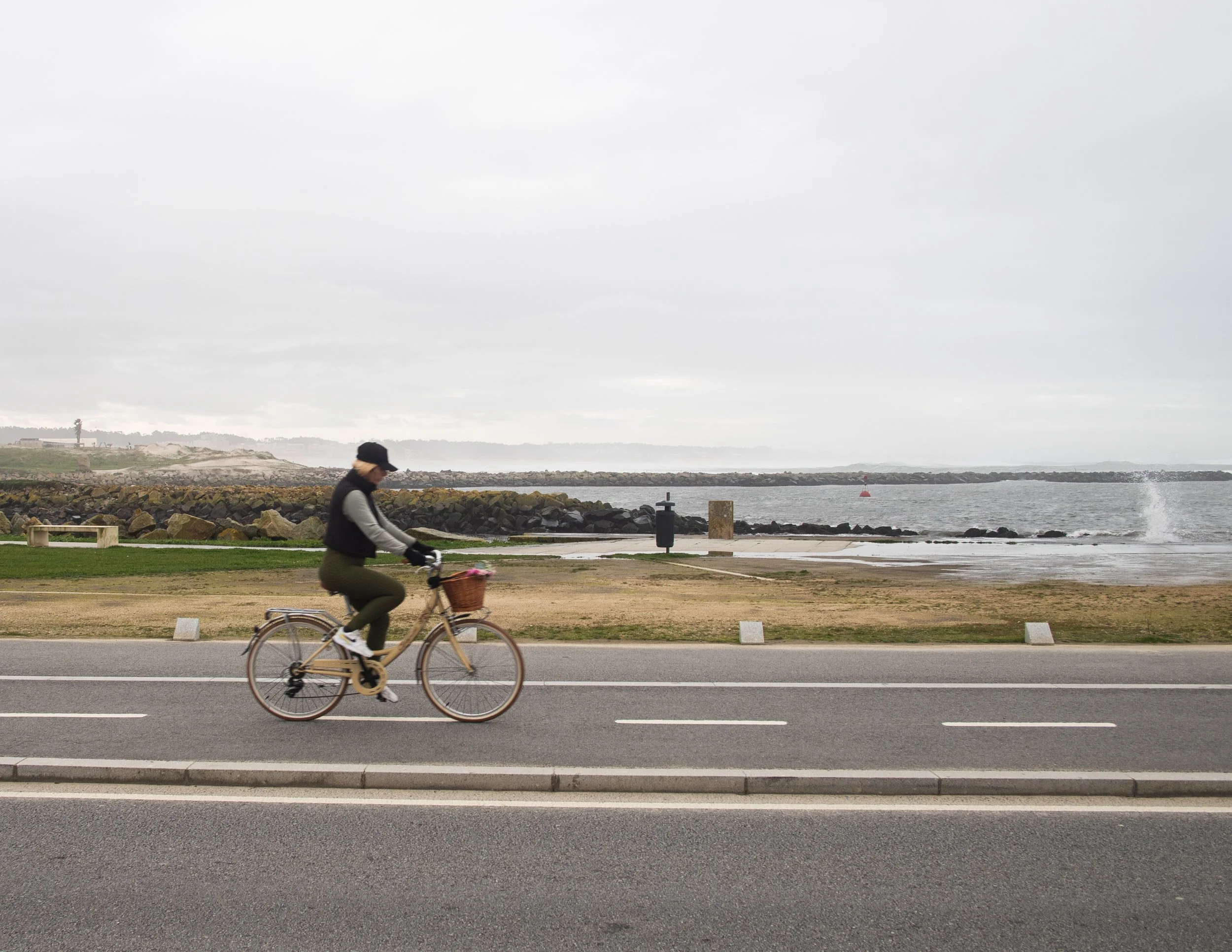 woman on her morning bike ride