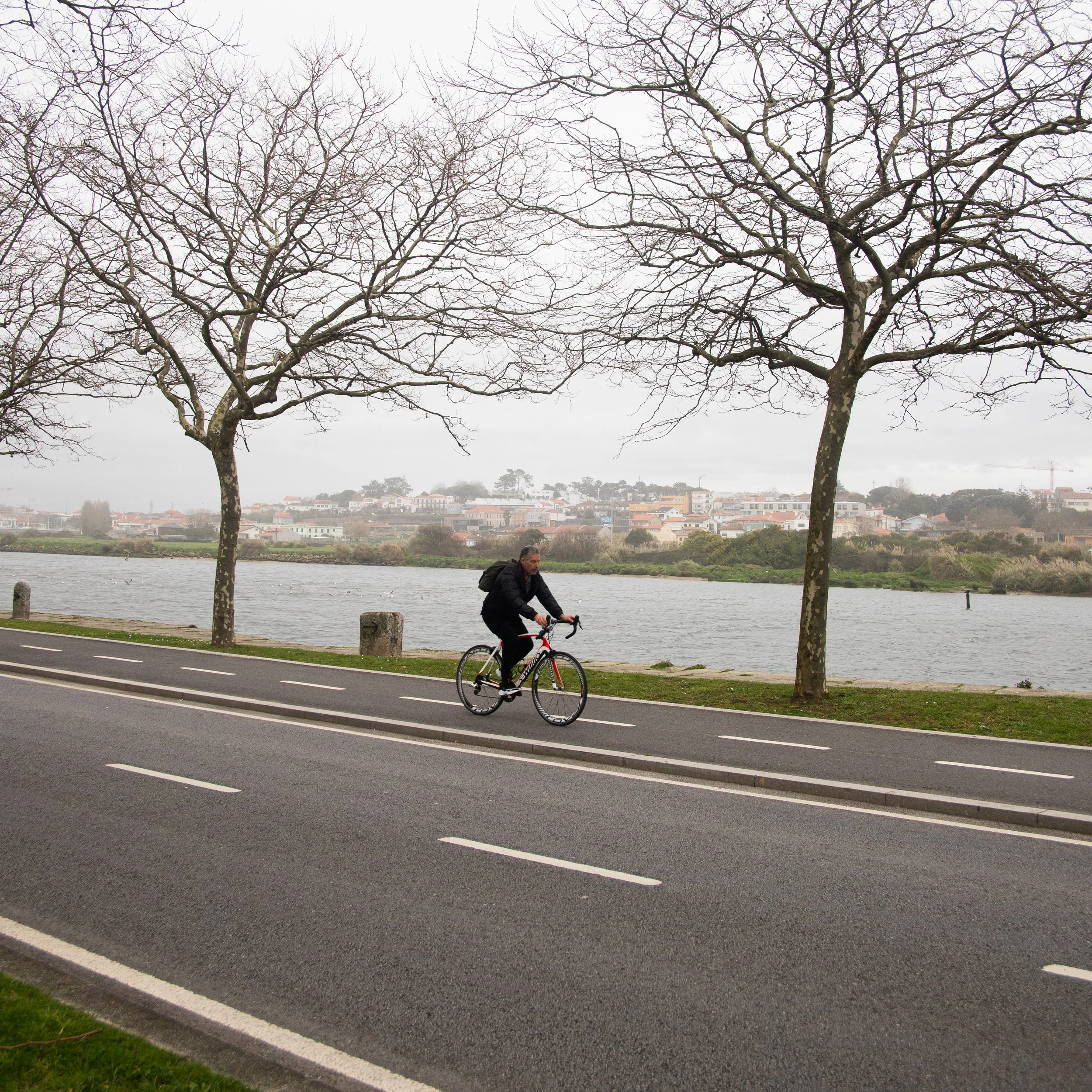 man on his morning bike ride