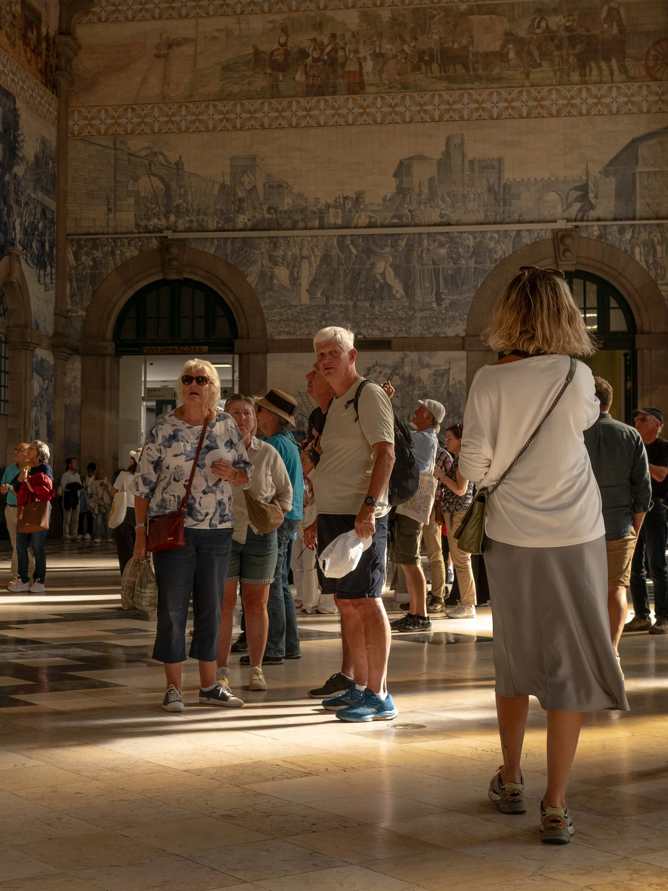 Older Couple at the Sao Bento Station in Porto