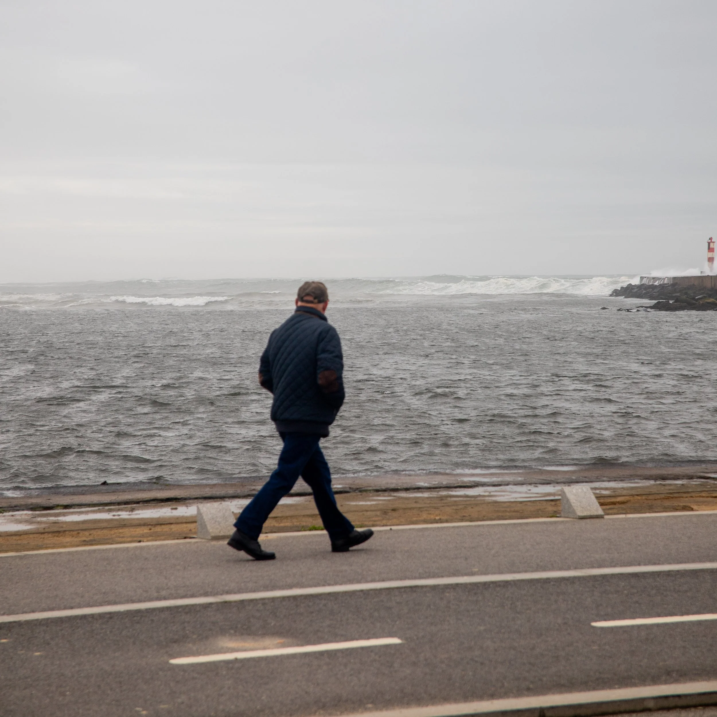 man on his morning walk