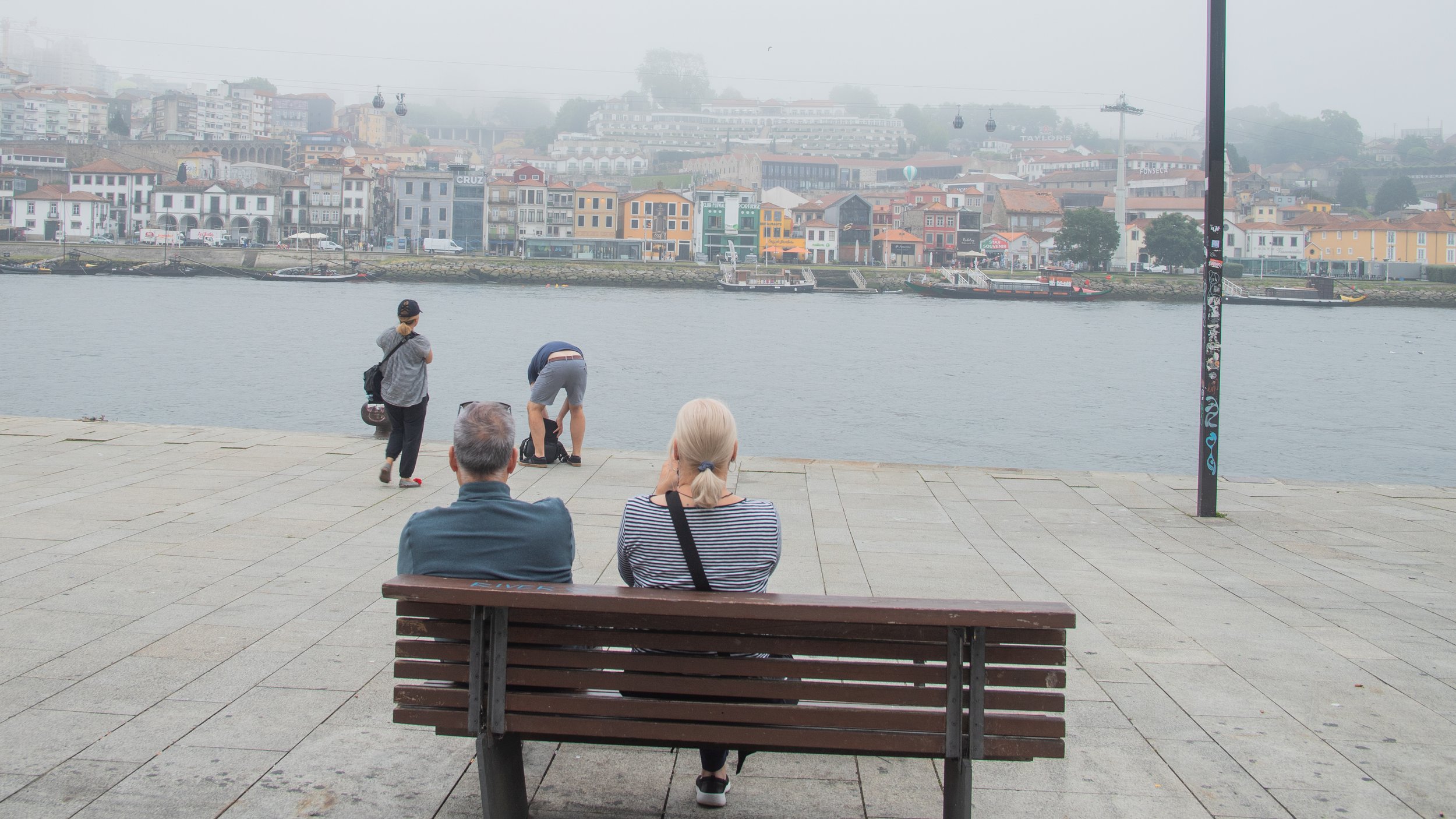 couples by the river
