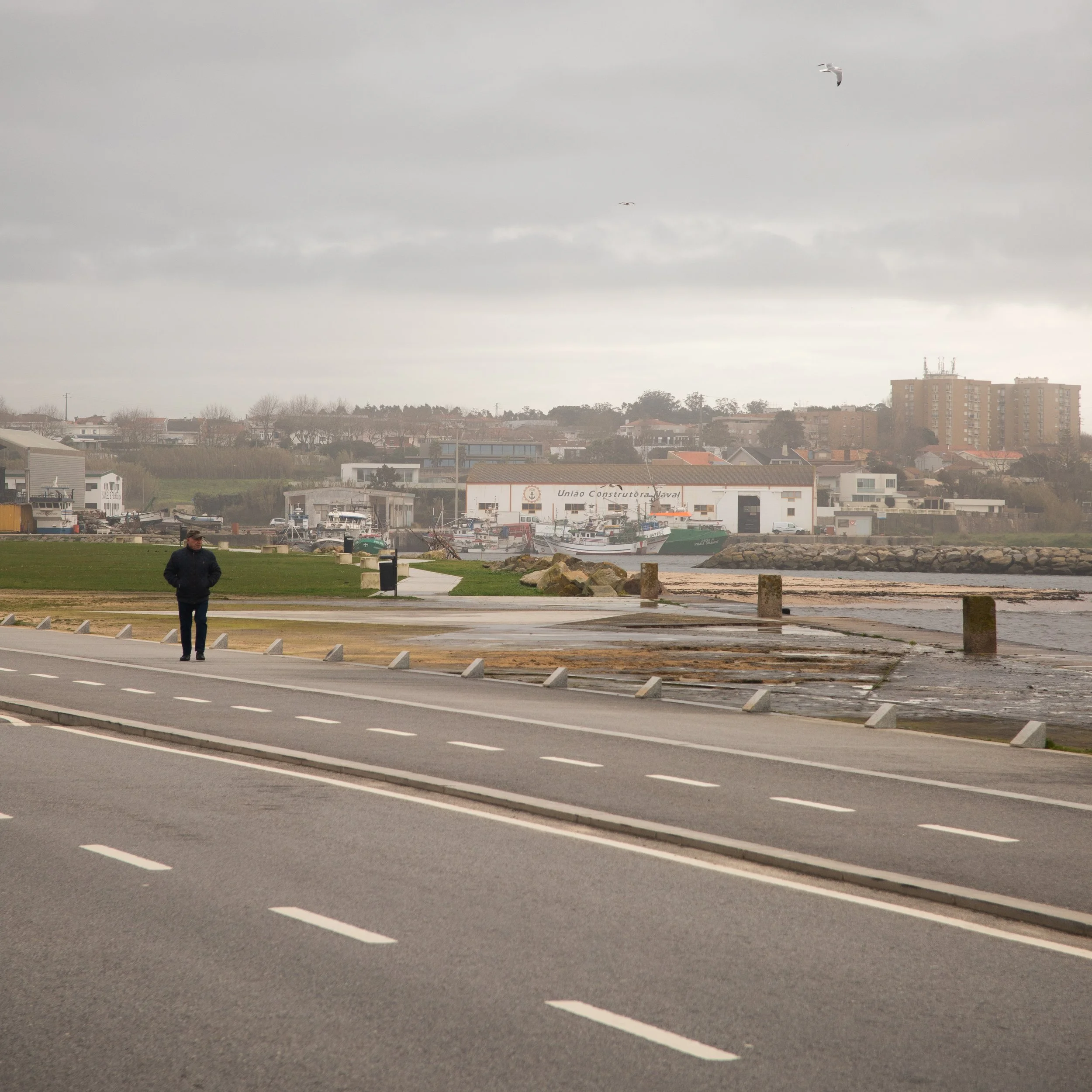 man on his morning walk