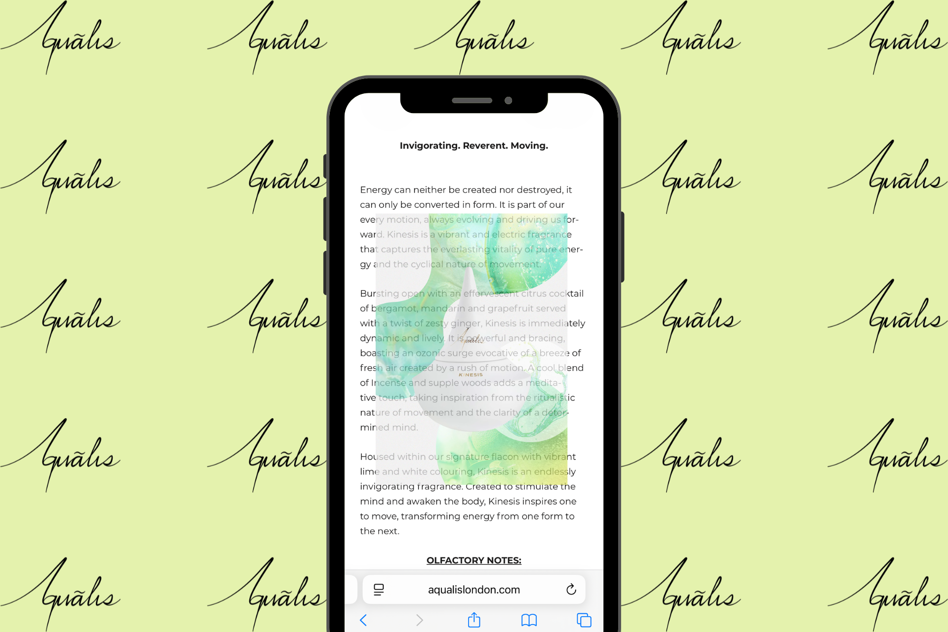 Aqualis Website Copy & Fragrance Descriptions