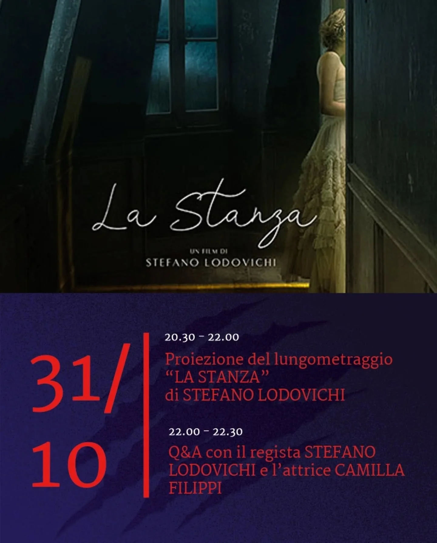 ACT Cinema Days - Horror Edition entra nel vivo.
Dal 31 Ottobre al 2 Novembre il Cinema di Borgo Valsugana si tinge di rosso sangue 🩸

Il 31 Ottobre presso il Cineteatro di Borgo Valsugana verr&agrave; proiettato &quot;La Stanza&quot; alle 20.30
Pro