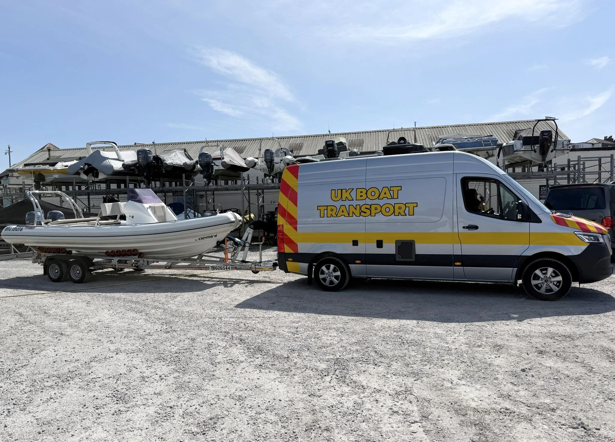 van with a rip on trailer