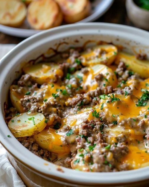 recipe: husband approved ✅ slow cooker cowboy casserole