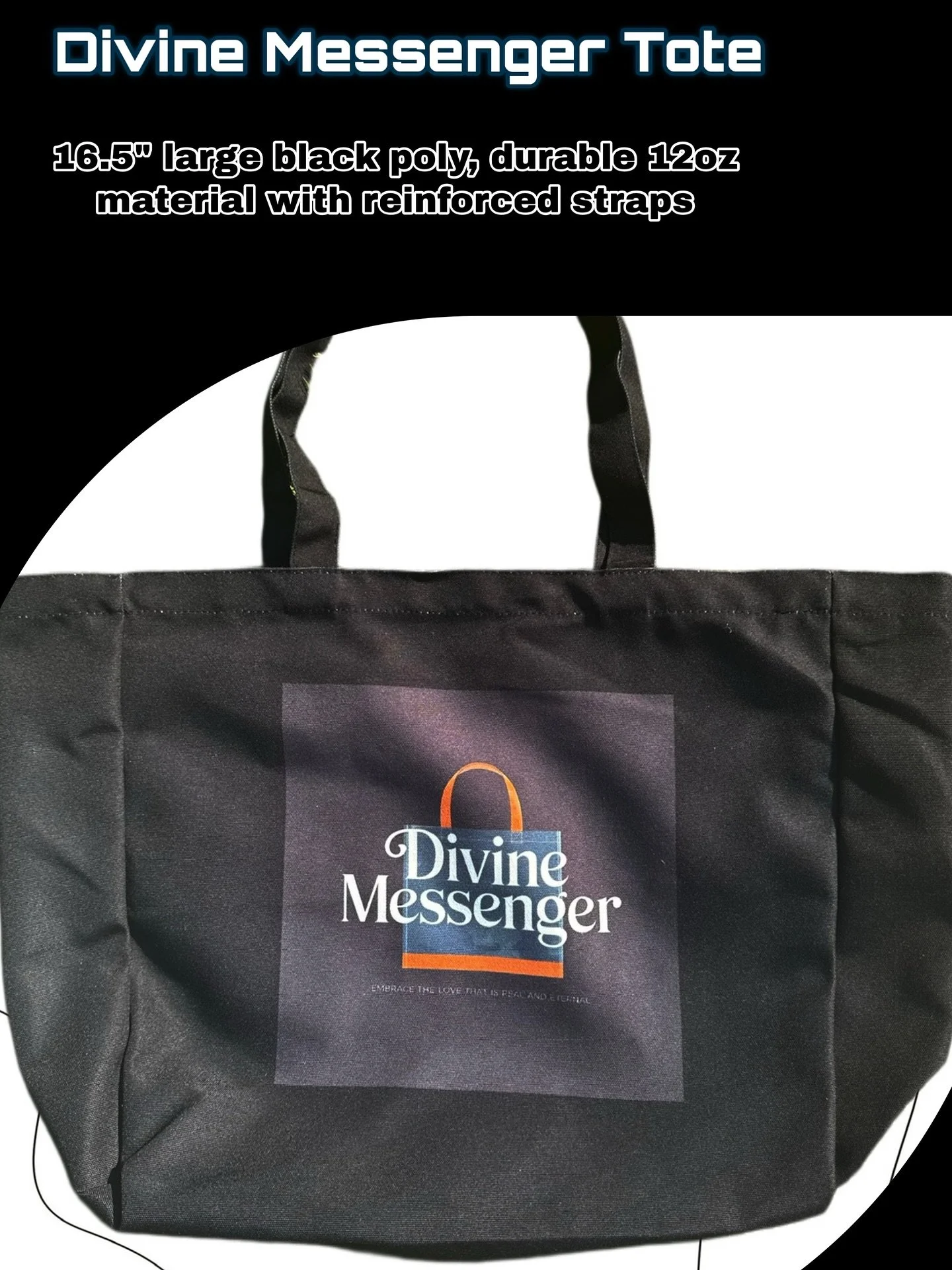 16.5&rdquo; large black poly tote , available for wholesale💫 Link in bio, shop now 

#smallbusiness #divinemessenger #onlineshop #shoponline #brand #brandproduct #fashion #stylish #outfitidea #totebag  #tote #accessories