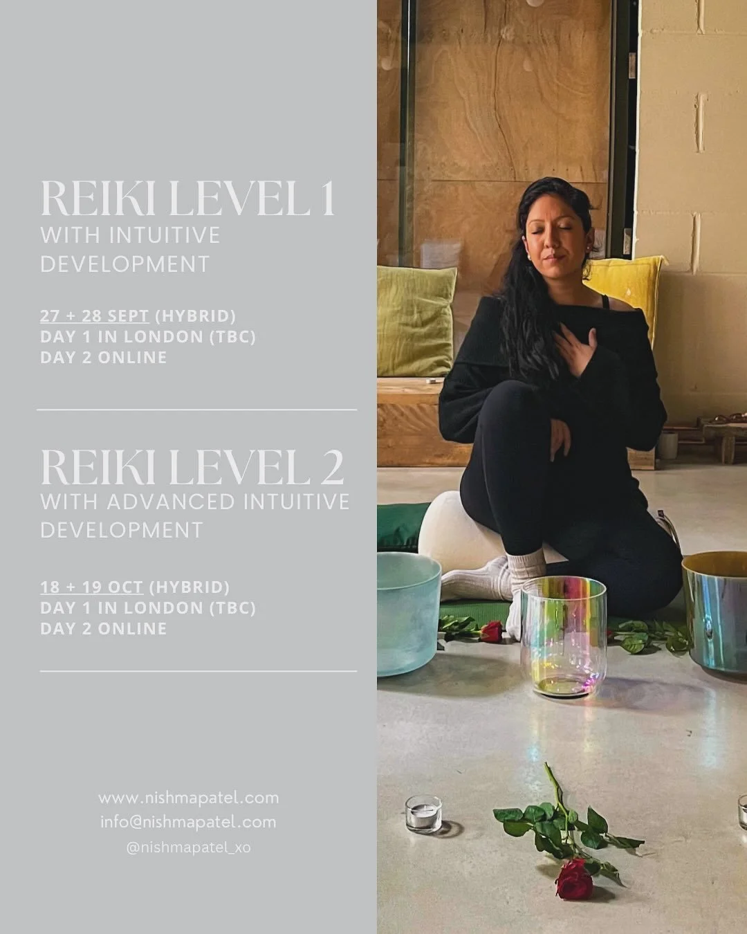 Upcoming Reiki Level 1 &amp; Level 2 dates 🌹

A journey to awaken the healer within, a soul remembrance, a calling&hellip;&hellip;more info in my bio 🤍

*
*
*
*
*
#reikihealingenergy #awakenyoursoul #awakenthesoul #soulspurpose #journeytowellness #